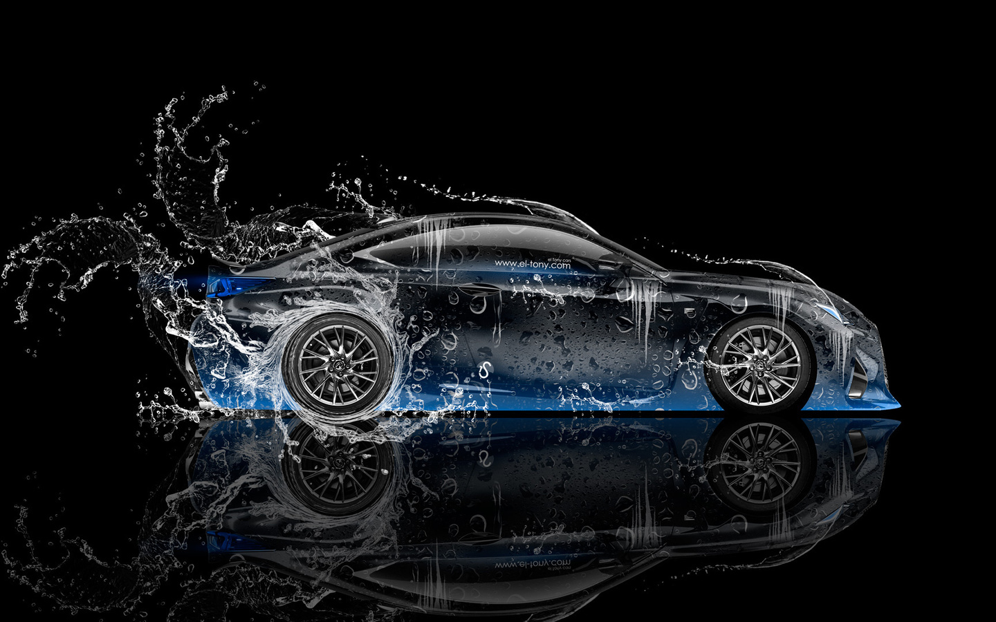 Картинки tony kokhan, lexus, rc-f, water, car, blue, neon, effects, side,  el tony cars, photoshop, hd wallpapers, тони кохан, фотошоп, лексус, вид  сбоку, водяная, машина, вода, авто, синий, голубой, неон, вид сбоку,