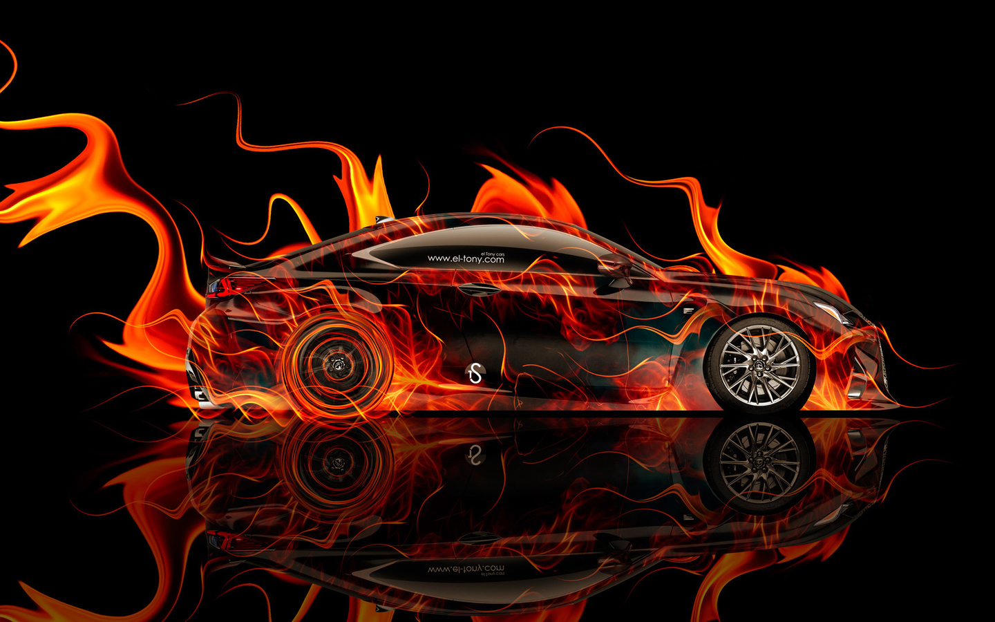 Картинки tony kokhan, lexus, rc-f, fire, car, side, el tony cars, photoshop,  abstract, orange, black, hd wallpapers, тони кохан, фотошоп, лексус,  огненный, огненная, машина, вид сбоку, обои, оранжевое, авто, оранжевая,  арт, 2014,