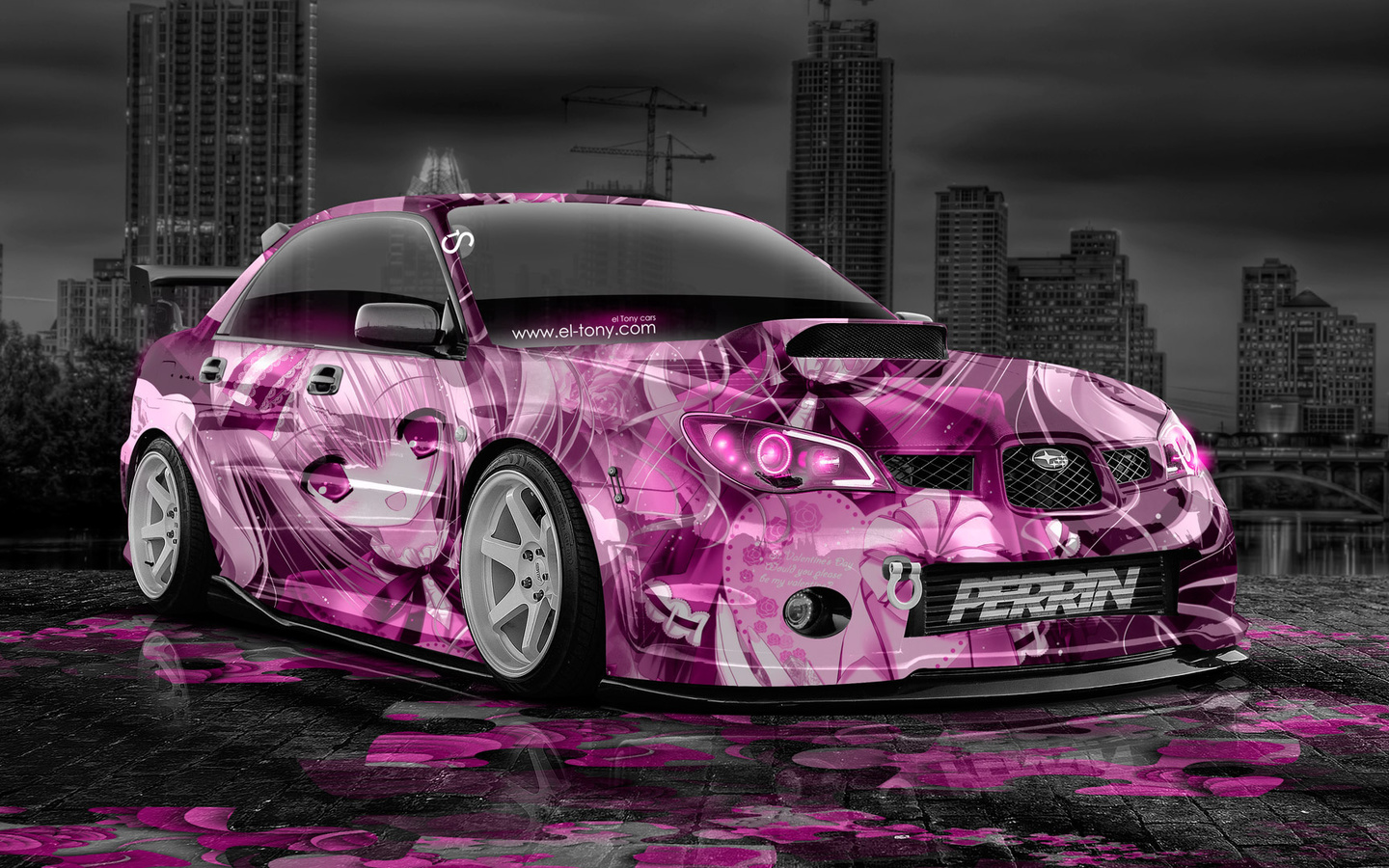 Картинки tony kokhan, subaru, impreza, wrx, sti, jdm, anime, girl,  aerography, city, pink, neon, colors, night, glamour, art, design, el tony  cars, hd wallpapers, тони кохан, фотошоп, аниме, анимэ, аэрография,  девушка, субару,