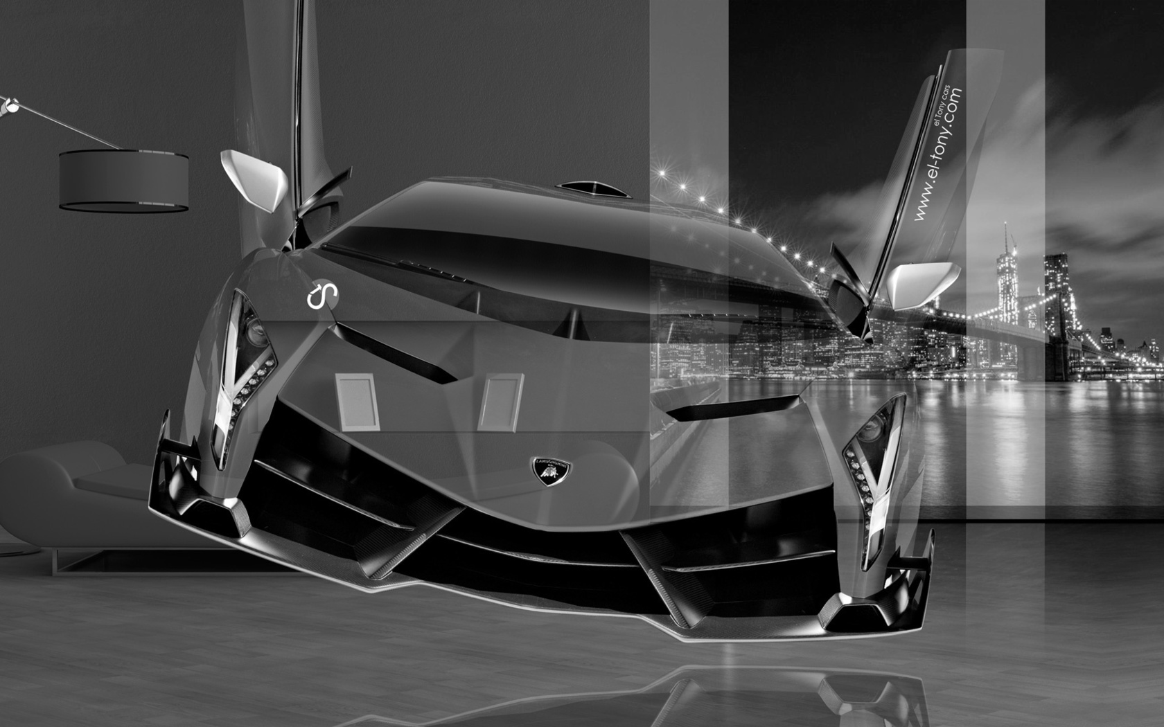 tony kokhan, lamborghini, veneno, crystal, home, fly, car, fantasy, silver, gray, black, white, city, hd wallpapers, el tony cars, art, design,  , , , , , , , , , , , 