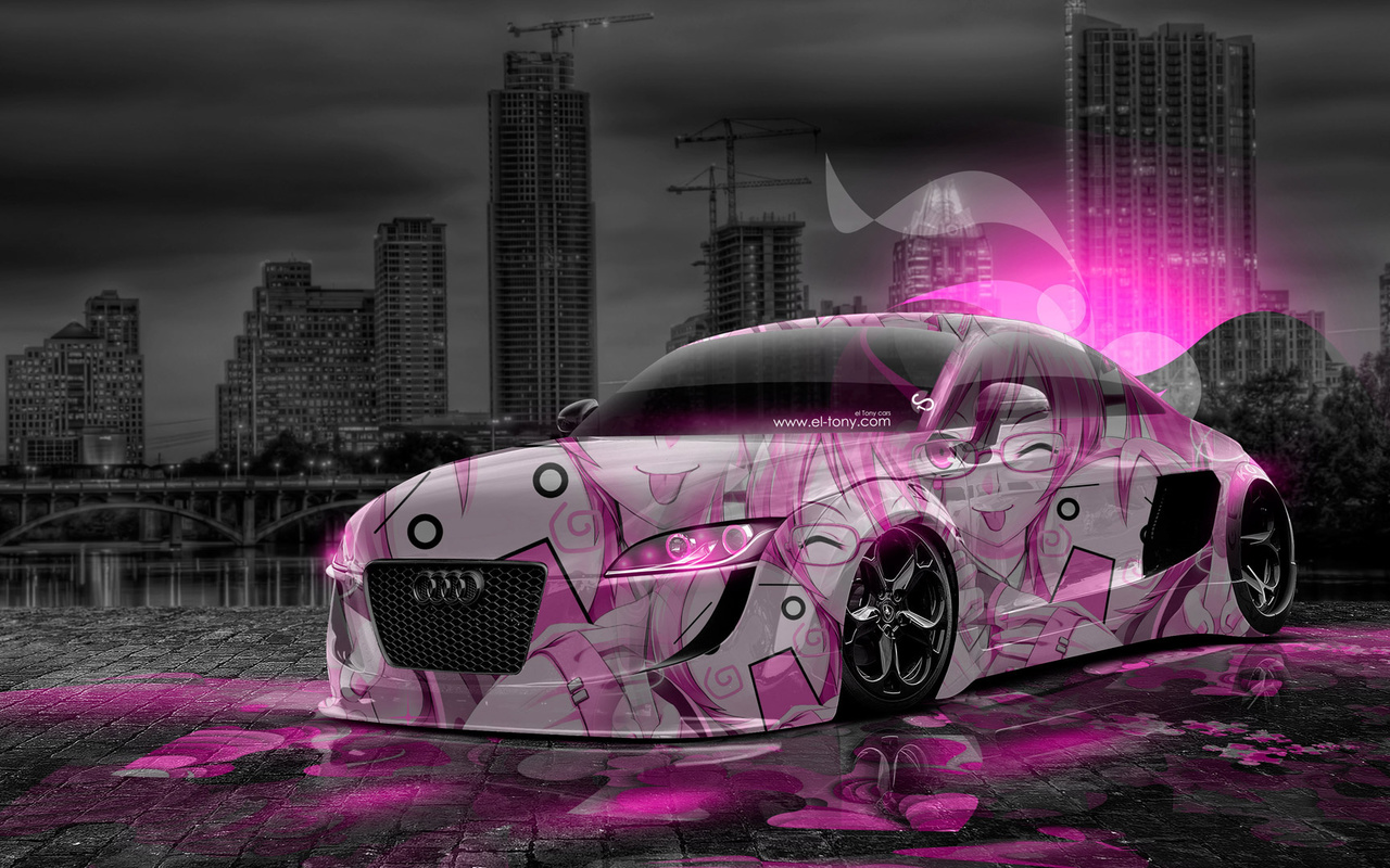 Картинки tony kokhan, audi, tt, tuning, anime, aerography, girl, pink,  neon, effects, style, design, art, city, night, hd wallpapers, el tony  cars, photoshop, тони кохан, фотошоп, стиль, аэрография, анимэ, аниме,  тюнинг, ауди,