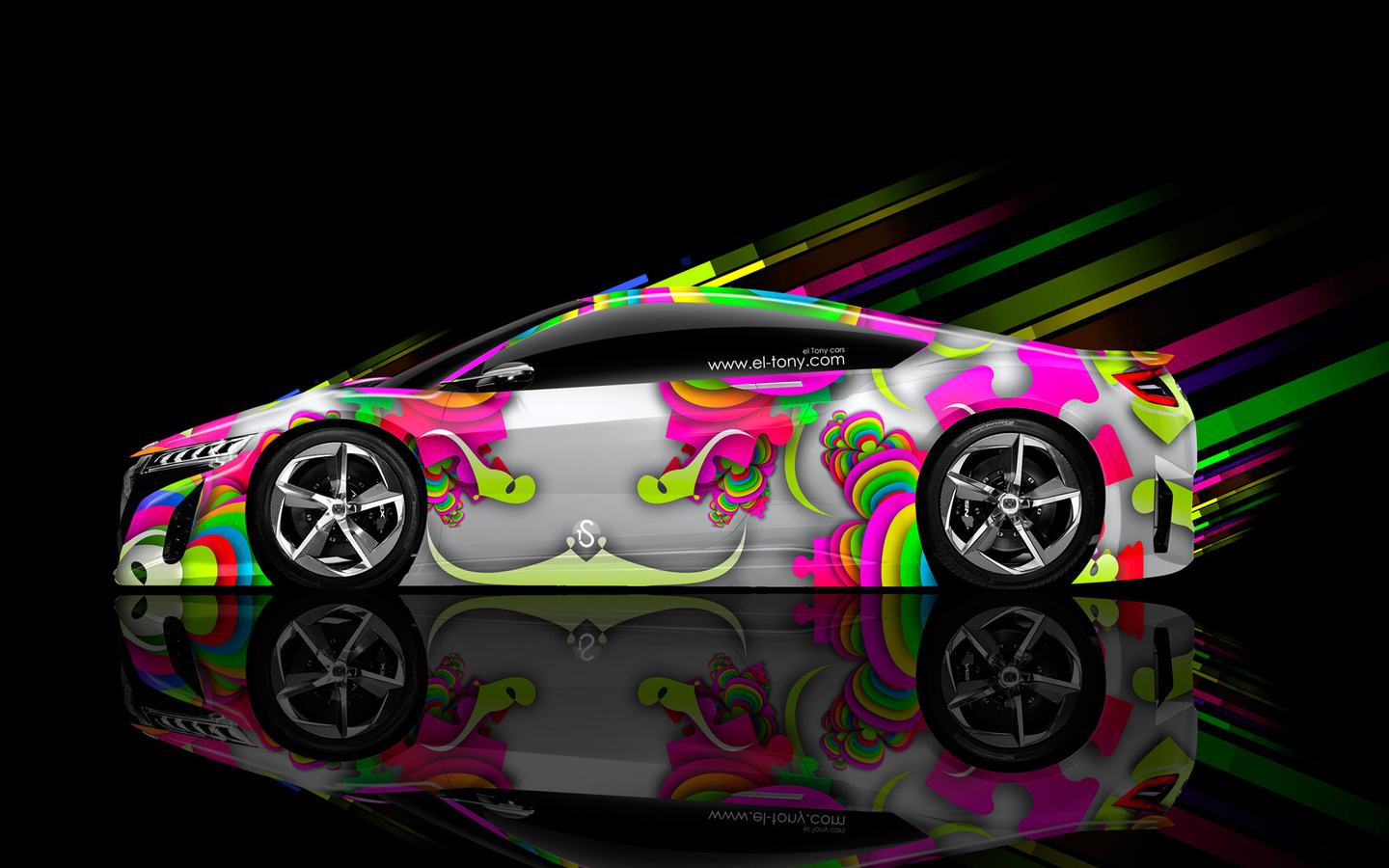 tony kokhan, honda, nsx, abstract, aerography, car, eq, multicolors, hd wallpapers, el tony cars, style, design, art,  , , , ,  , , , , , , , , , , , 201