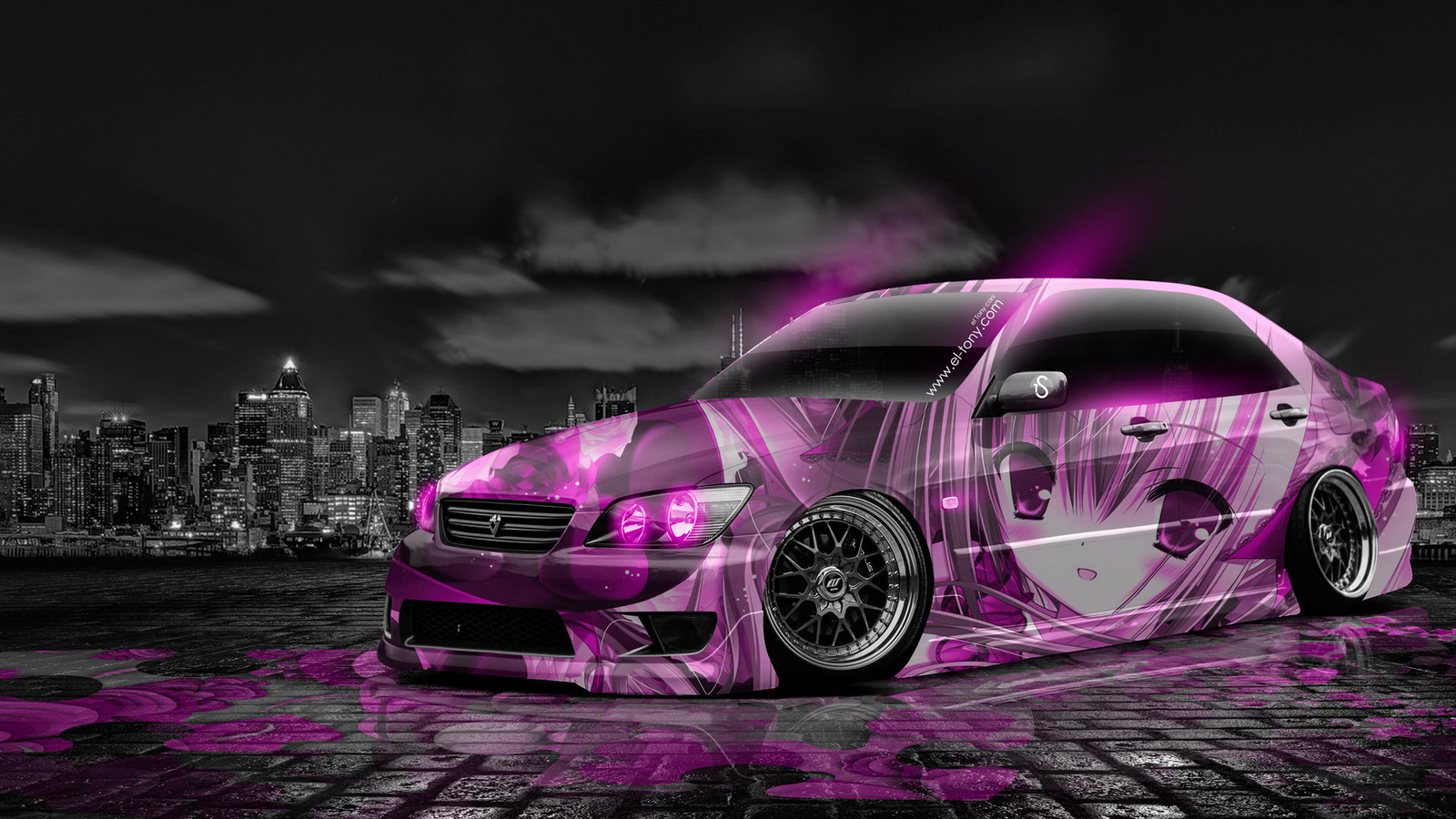 Картинки tony kokhan, toyota, altezza, jdm, tuning, anime, aerography, car,  city, night, pink, neon, colors, girl, japan, design, art, style, el tony  cars, photoshop, hd wallpapers, тони кохан, фотошоп, тойота, альтеза,  алтеза,