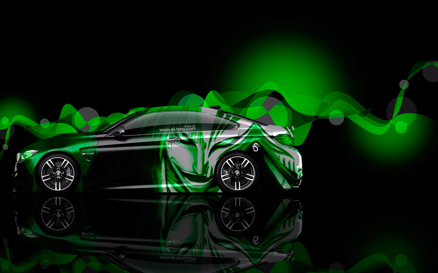 tony kokhan, bmw, m4, anime, bleach, aerography, green, neon, effects, 4k, wallpapers, el tony cars, art, design, style, photoshop,  , , , , , 4, ,  , 4, , , , , , , , 