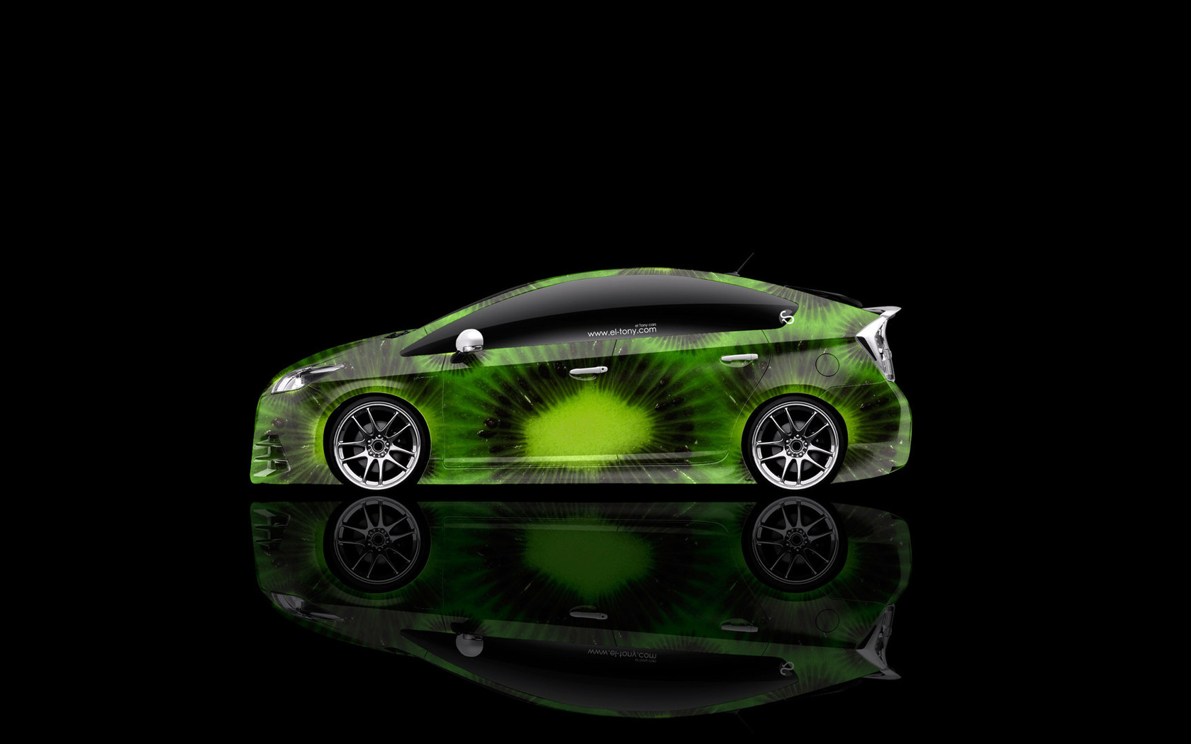 tony kokhan, toyota, prius, hybrid, kiwi, fruit, green, aerography, hd wallpapers, design, art, style,  , , , , , , , , , , , , , , , , 2014