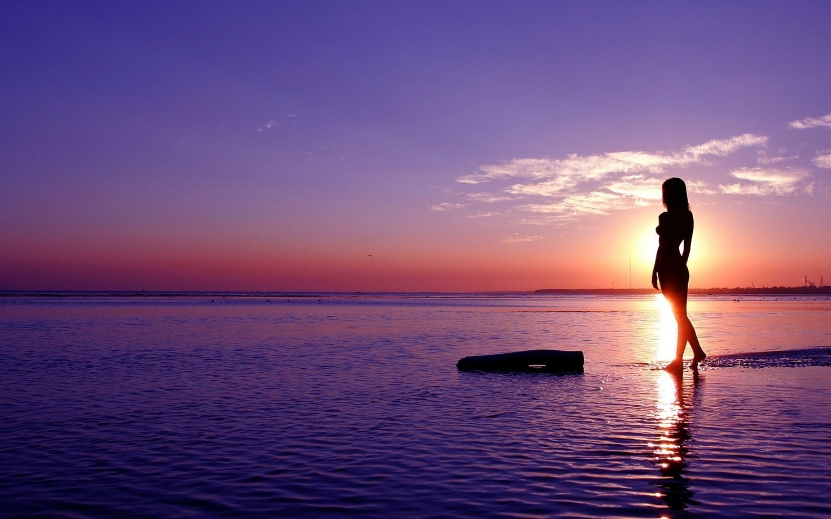 body, sunrise, ocean, girl, water, sky