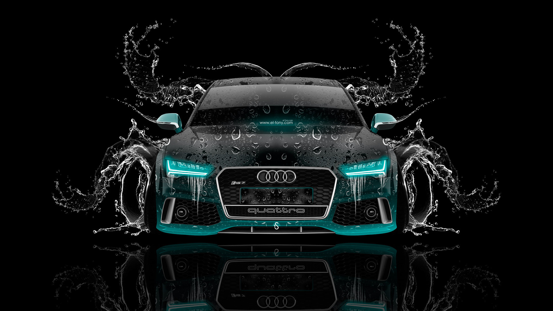 Картинки tony kokhan, audi, rs7, front, water, car, azure, neon, black, el  tony cars, photoshop, hd wallpapers, design, art, style, тони кохан,  фотошоп, ауди, рс7, вид спереди, водяная, машина, вода, эффекты, бирюзовый,