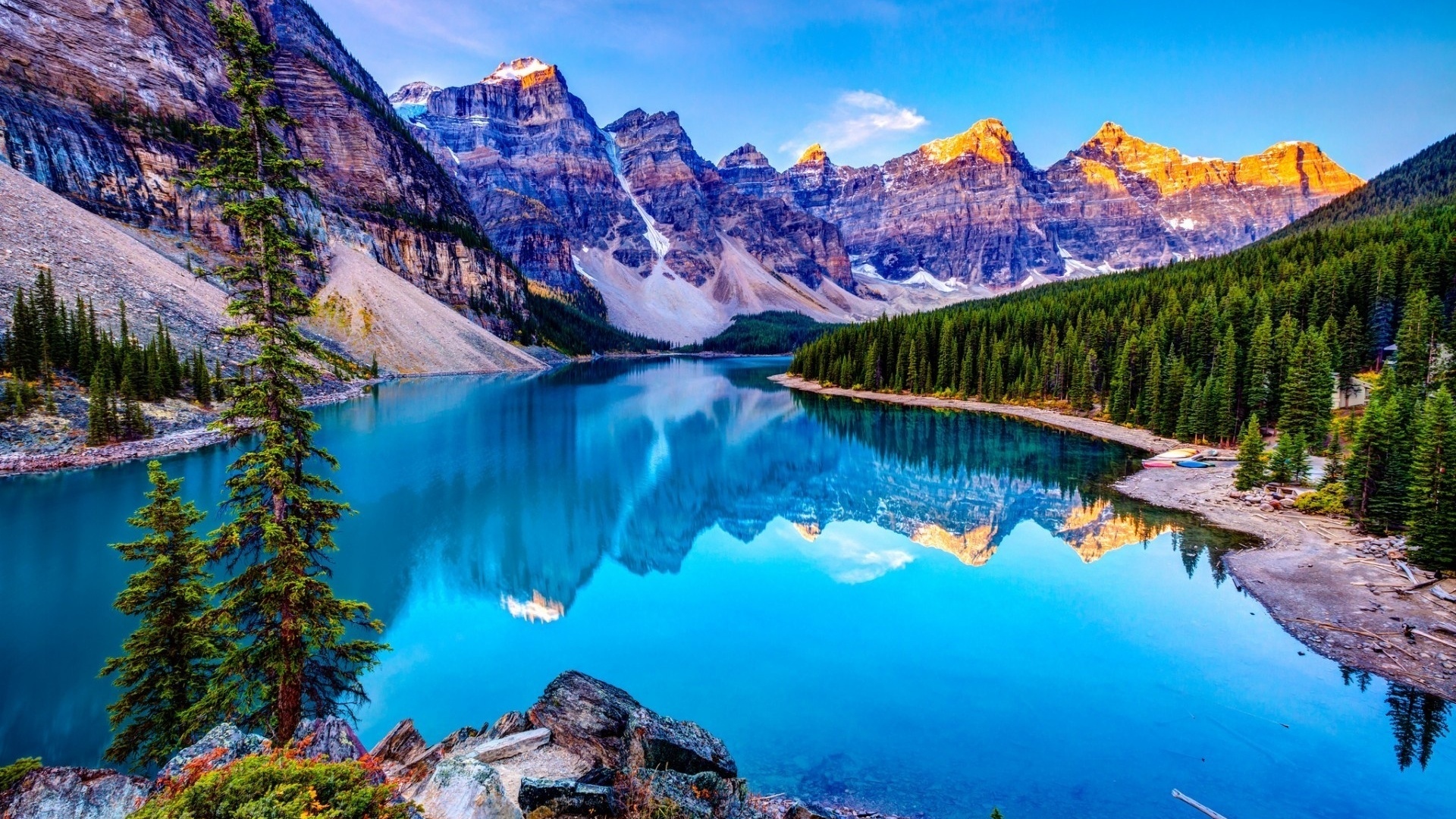 lake, autumn, mountain, trees, leaves