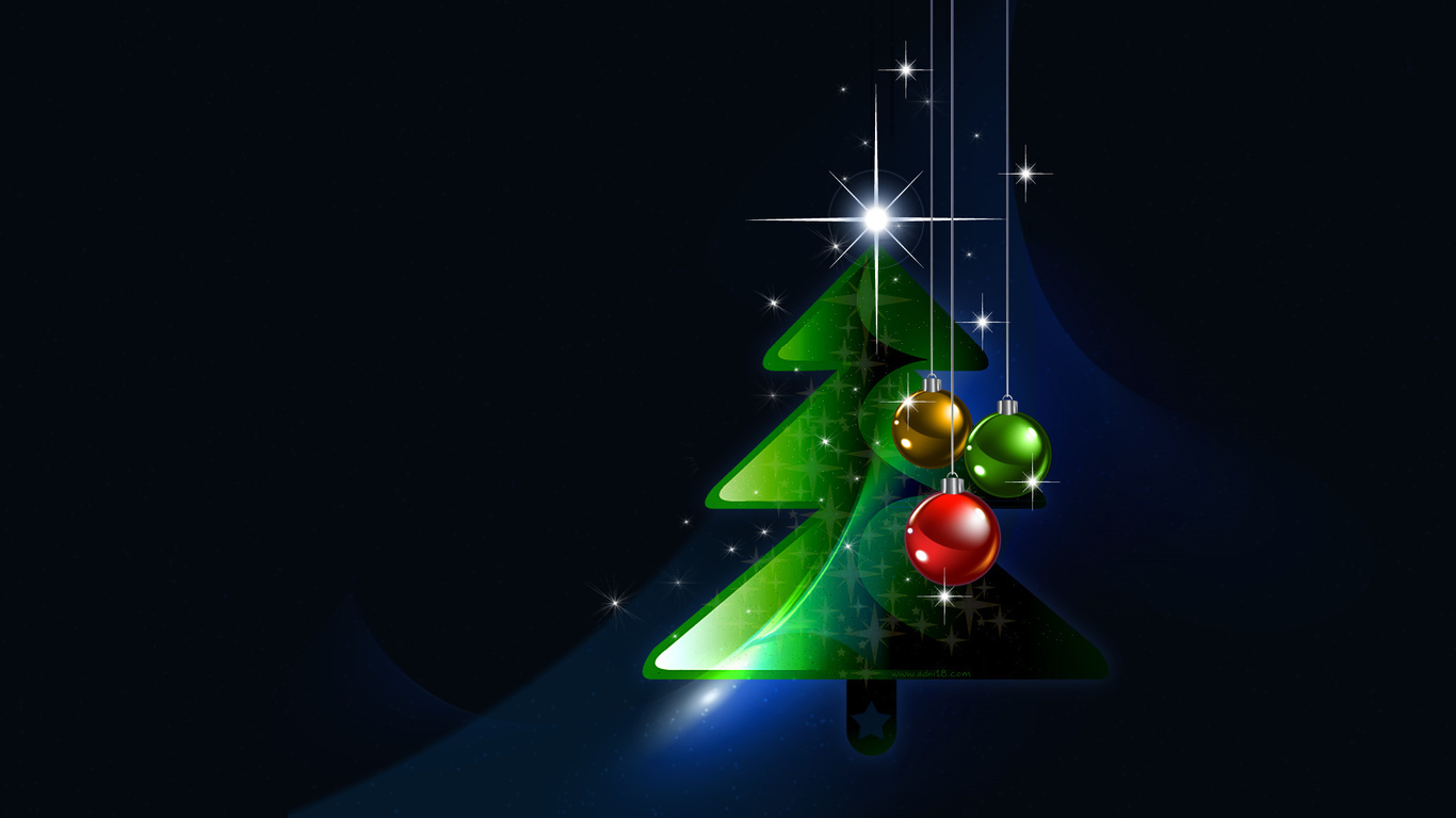 christmas, tree, green, light