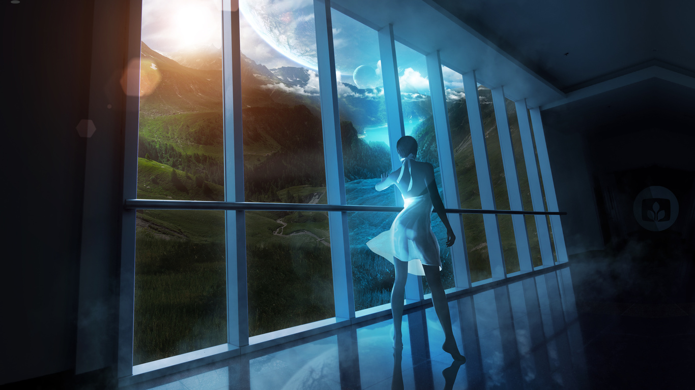 fantasy world, window, girl,  , , , , , , , , 