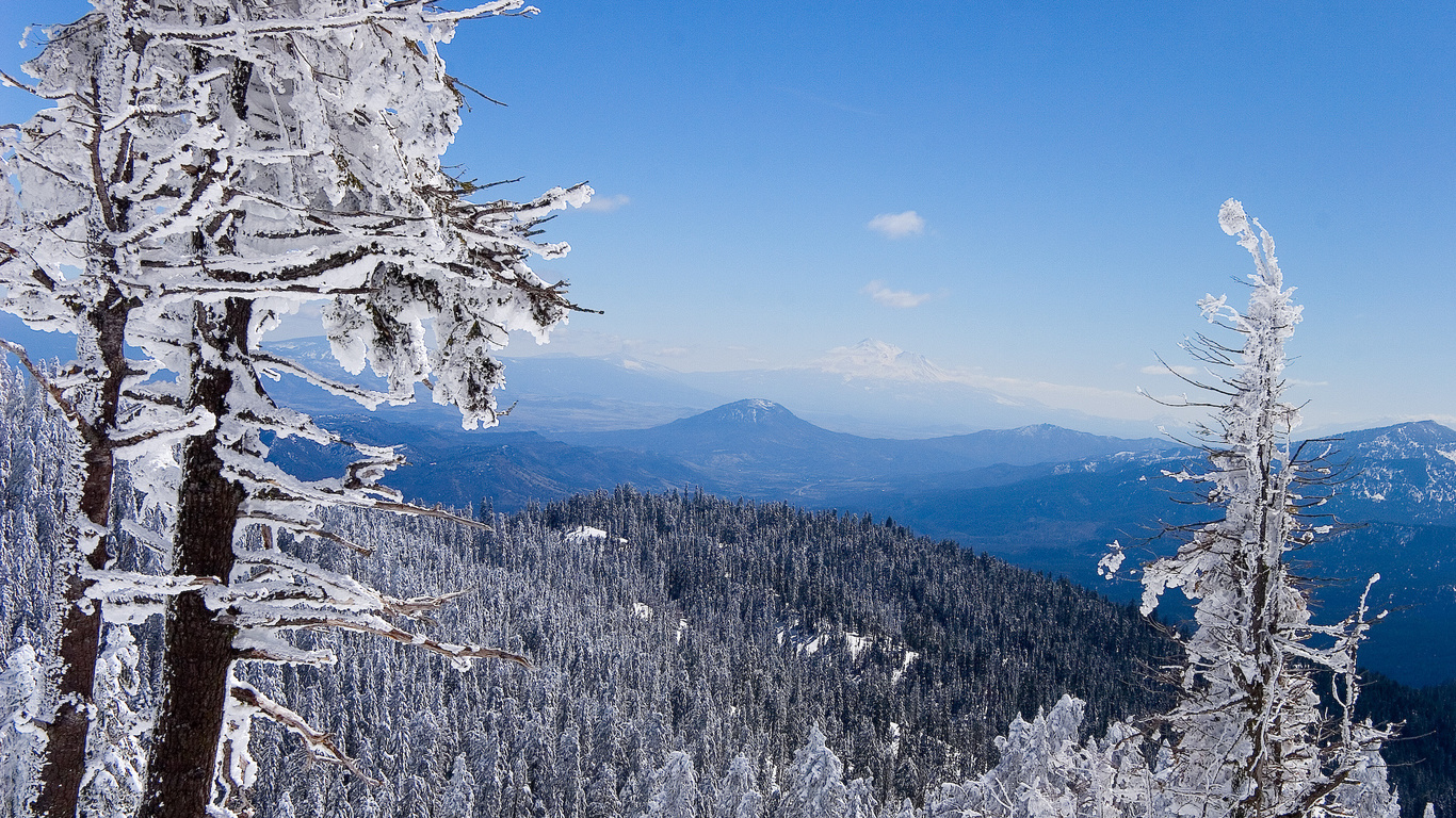 mountain, grass, gree, grass, sky, snow