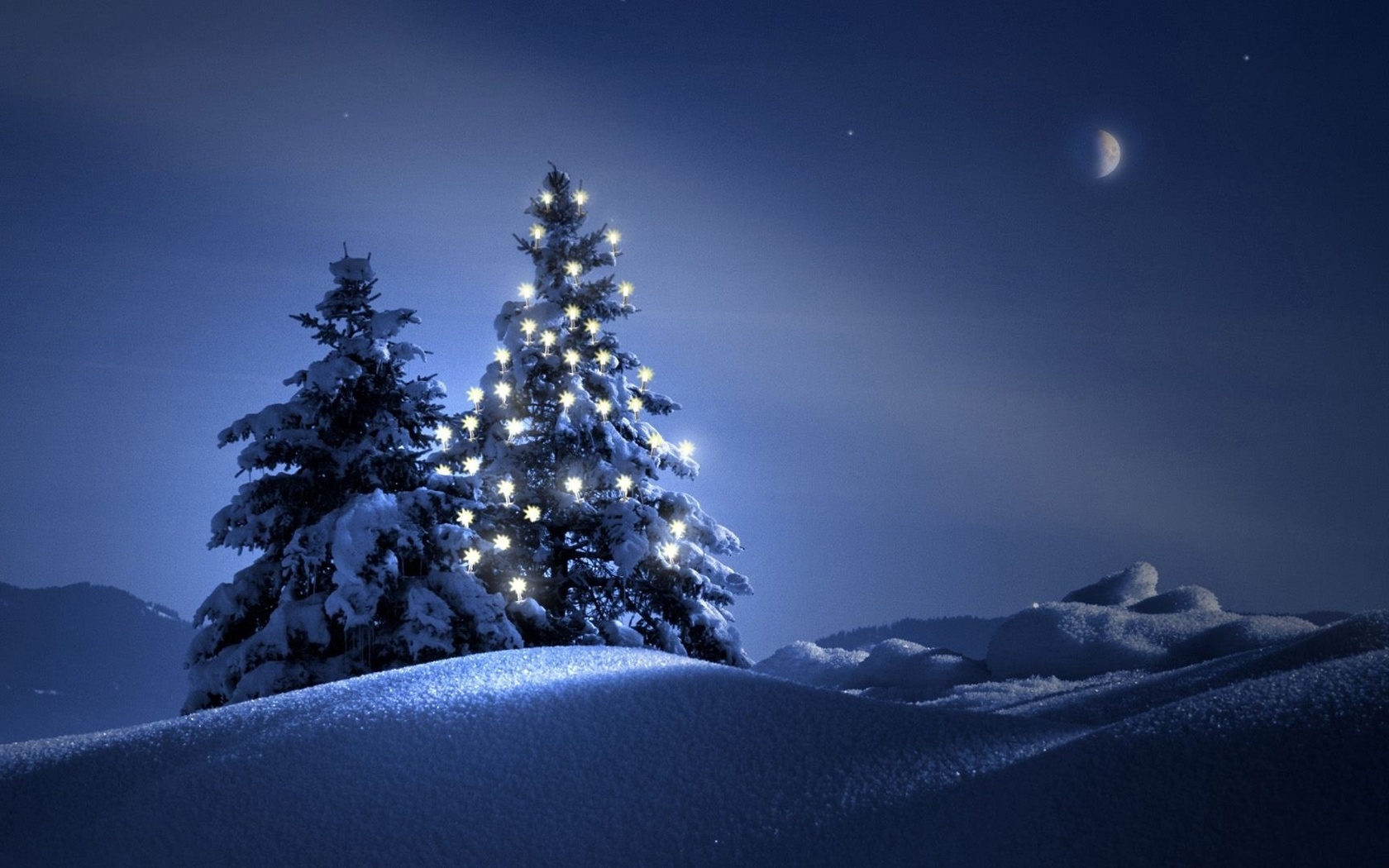 tree, mountain, snow, blue, sky