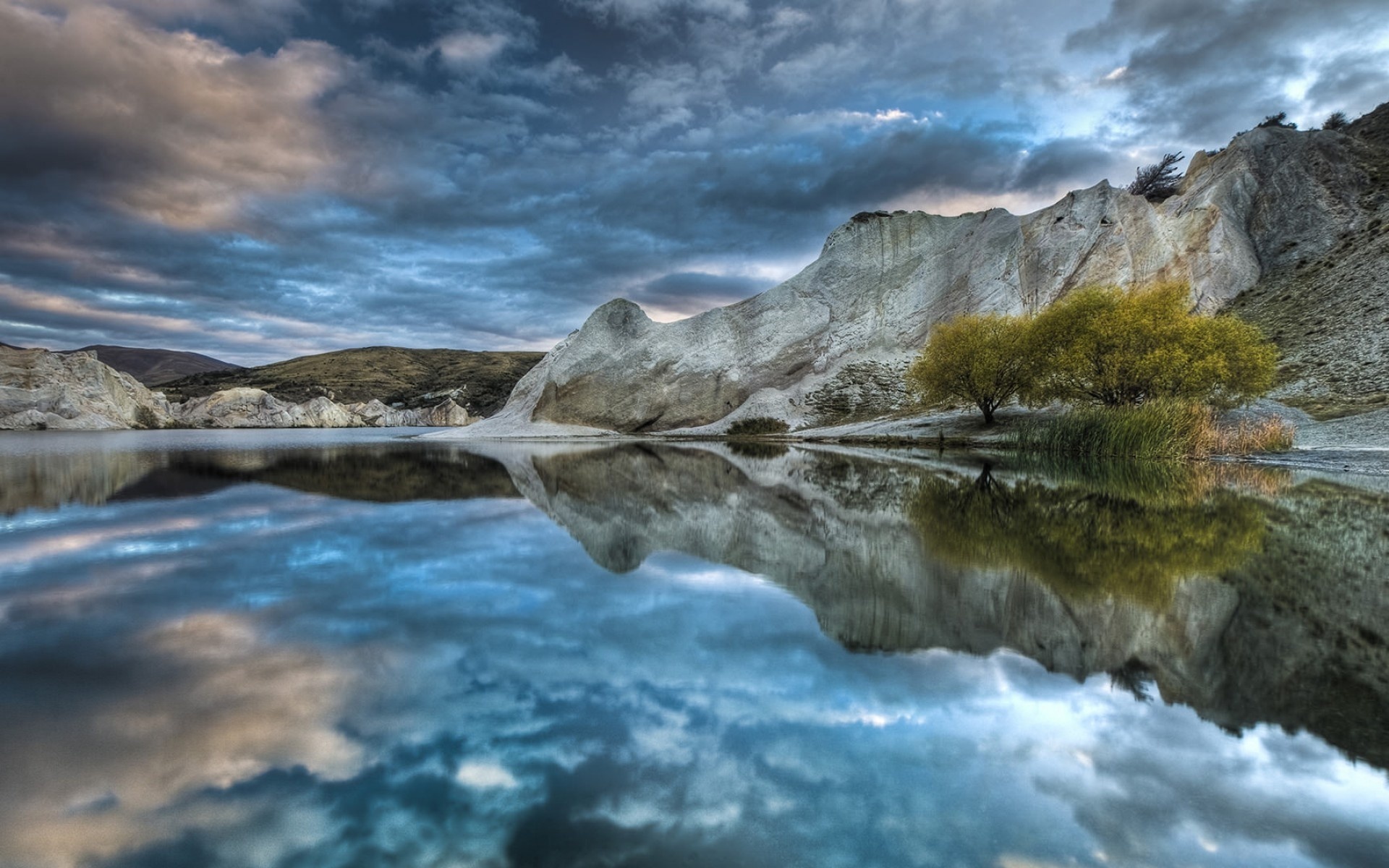 lake, mountain, reflextion, water, sky, blue