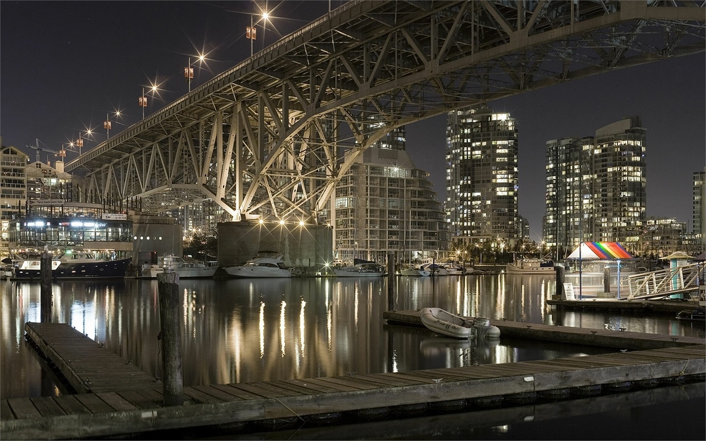 city, light, night, water, reflextion, bridge