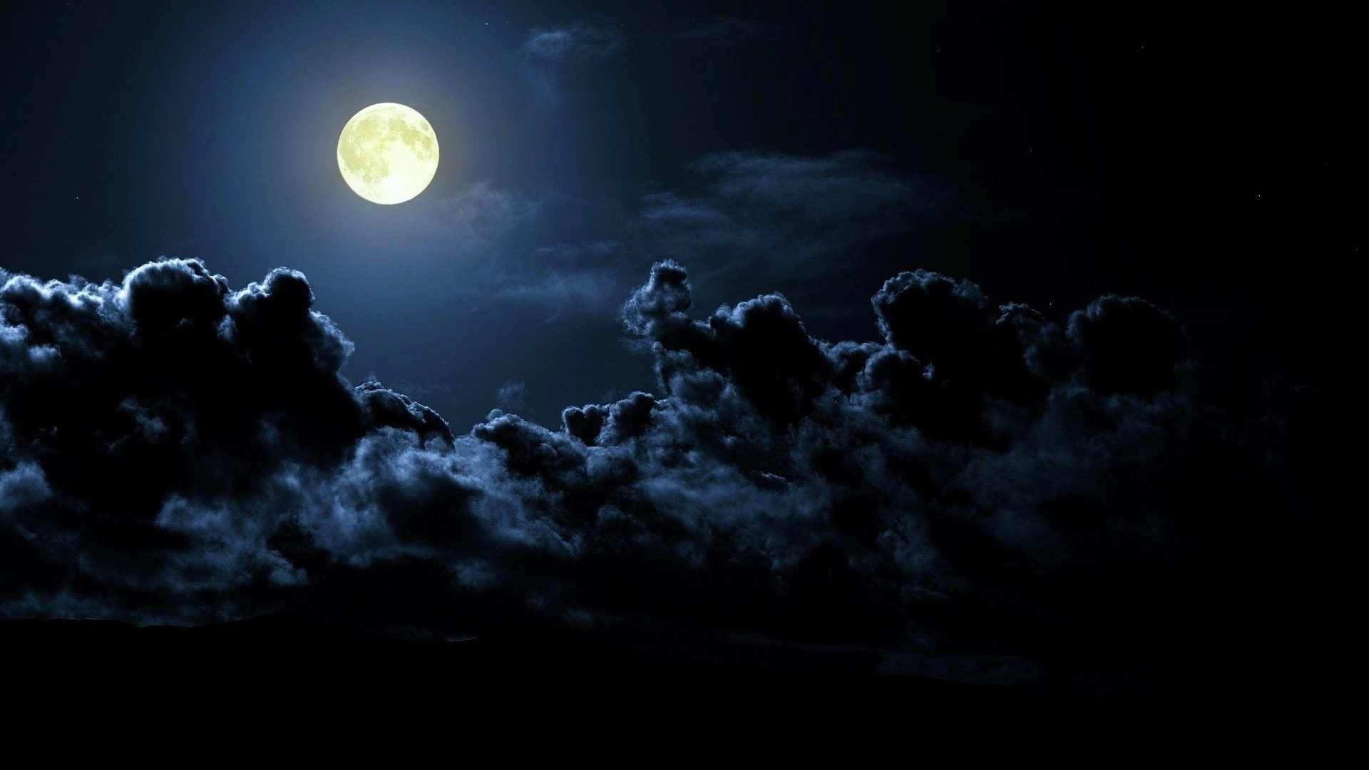 moon, sky, clouds, night