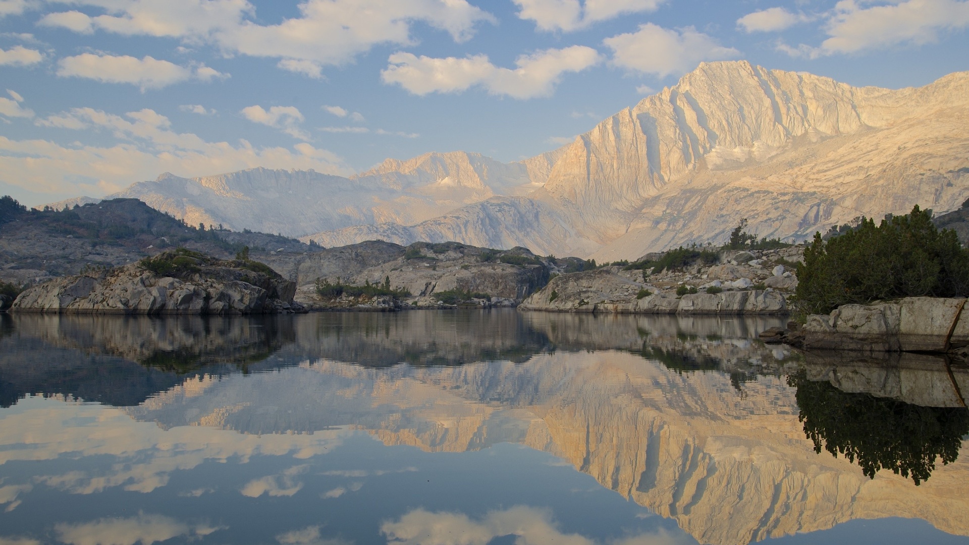 lake, mountain, sky, purple, water, clouds