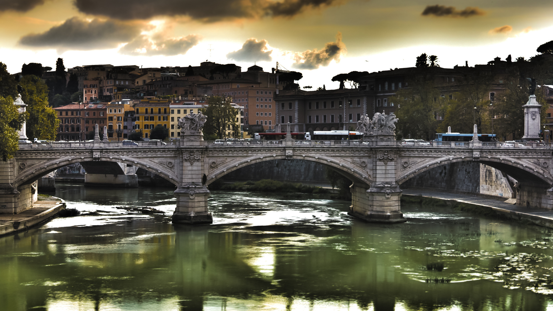 city, light, night, water, reflextion, bridge