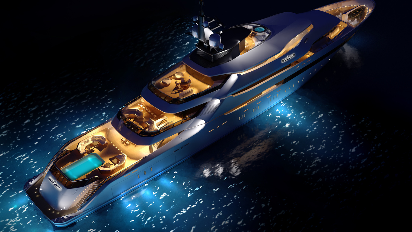 , , , oceanco, y708, night, superyacht, concept, upview