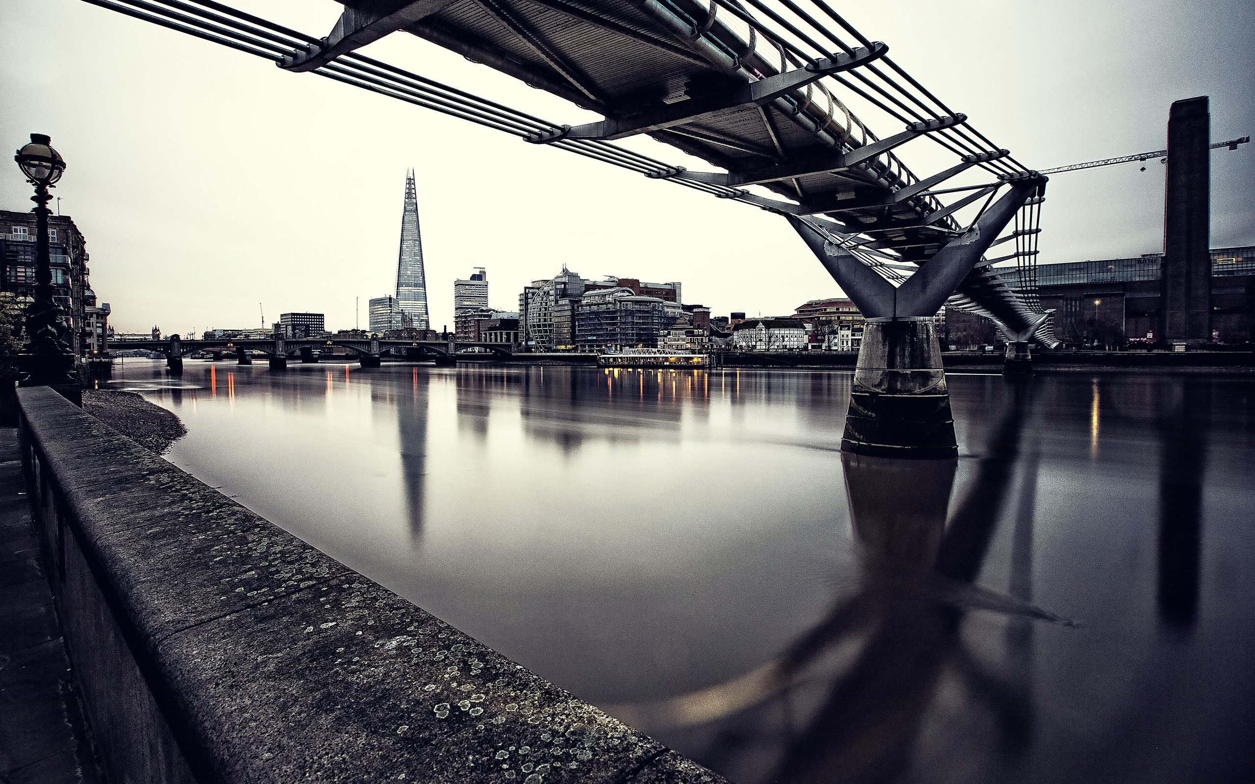 city, bridge, water, building