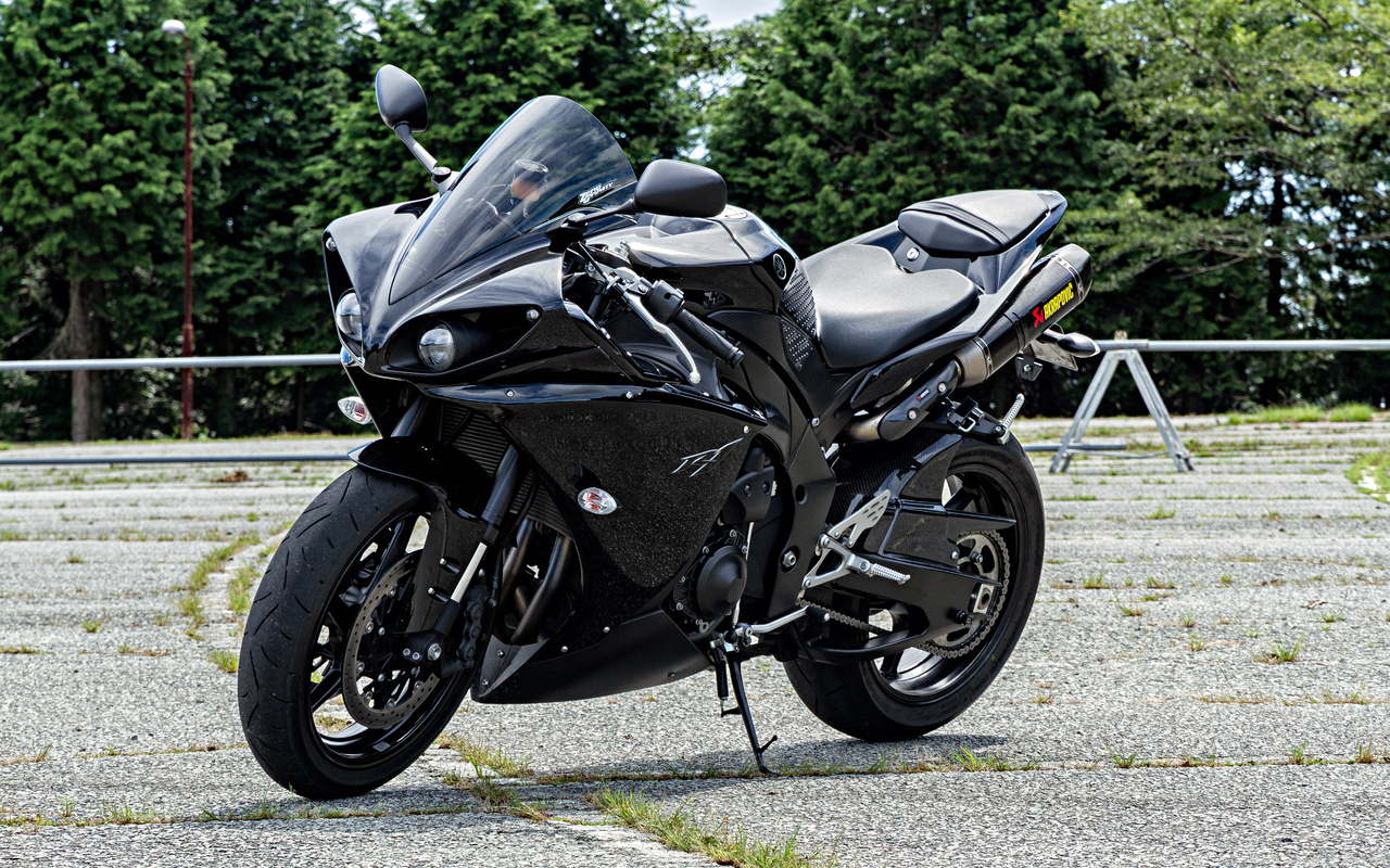 yamaha, yzf-r1, black, bike, supersport, , , , 