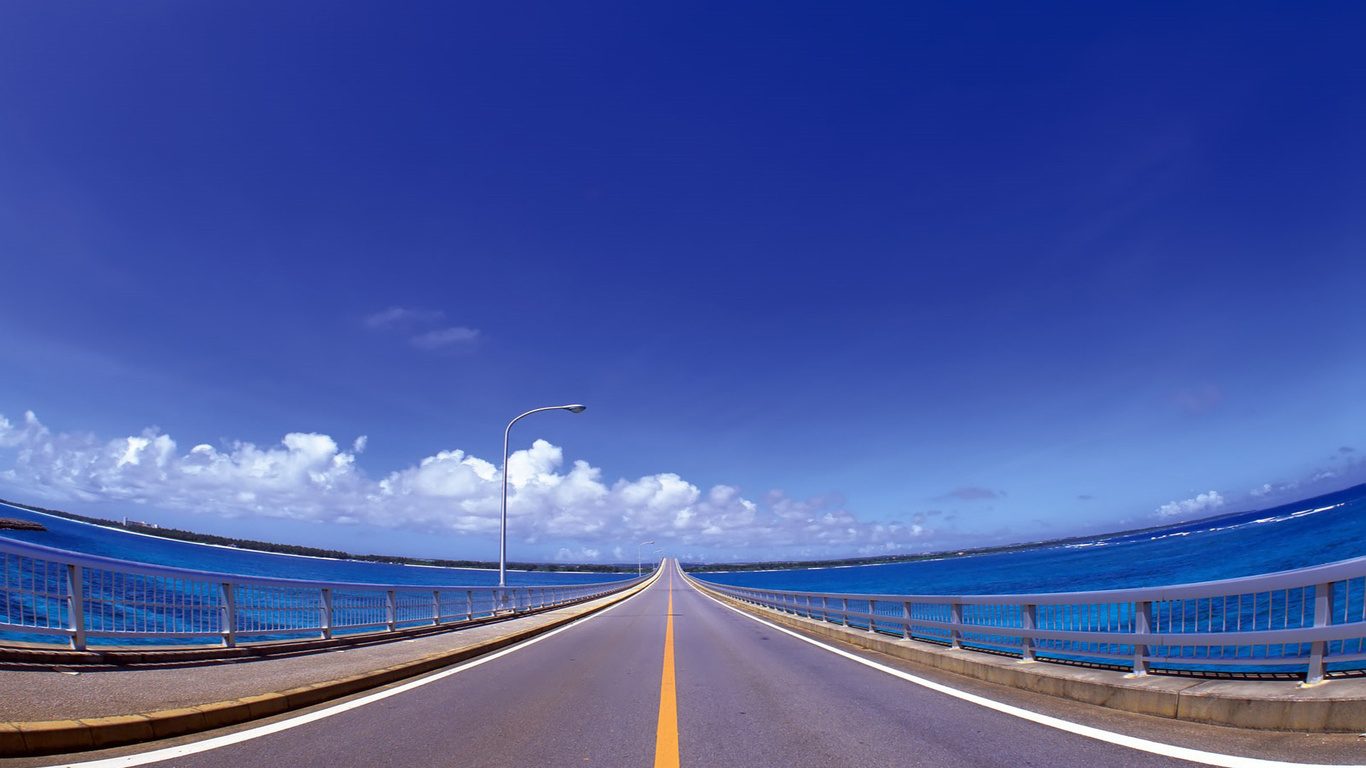 road, water, sky, blue