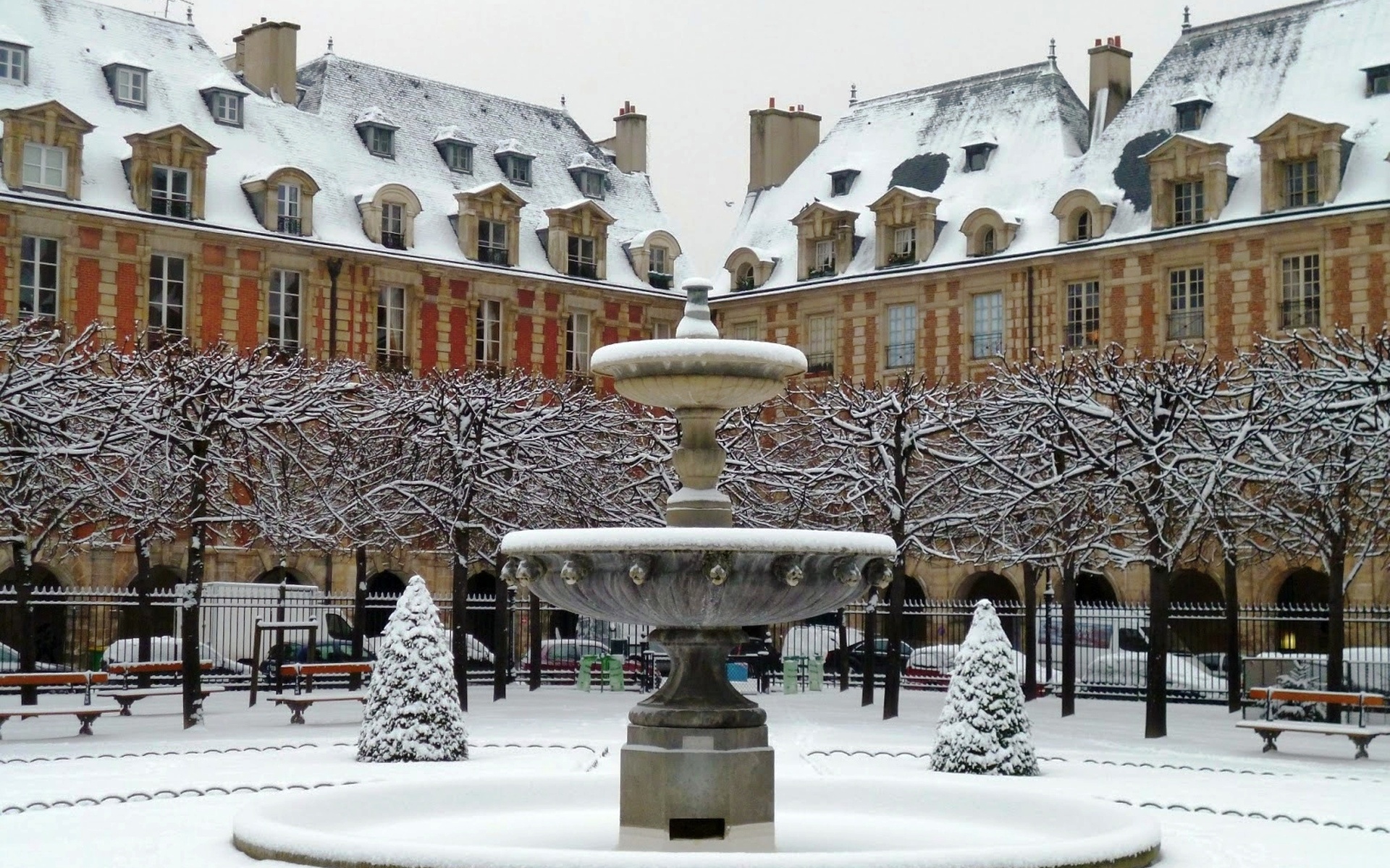 Люксембургский сад в Париже зима
