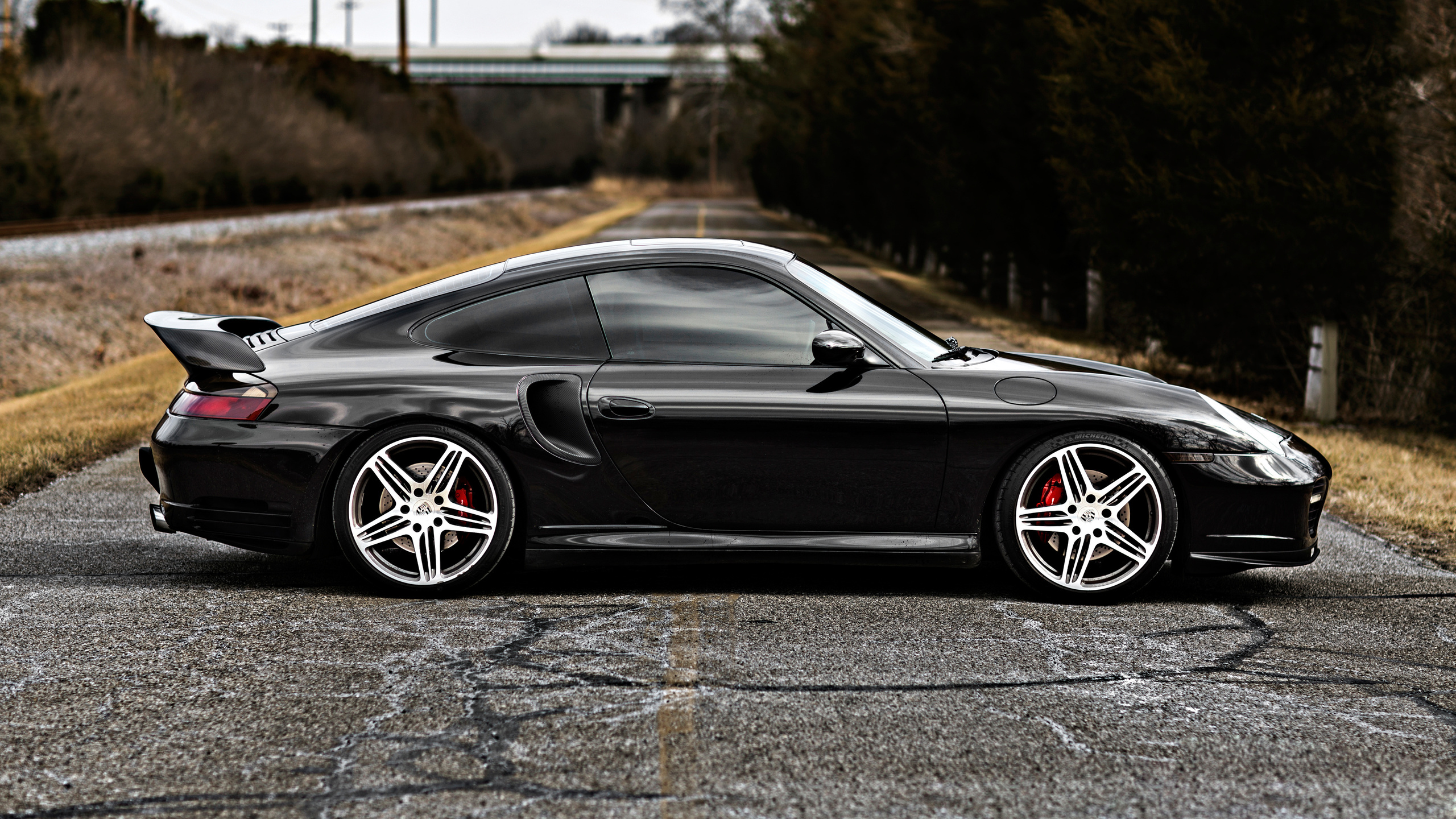 porsche, 996, turbo, black