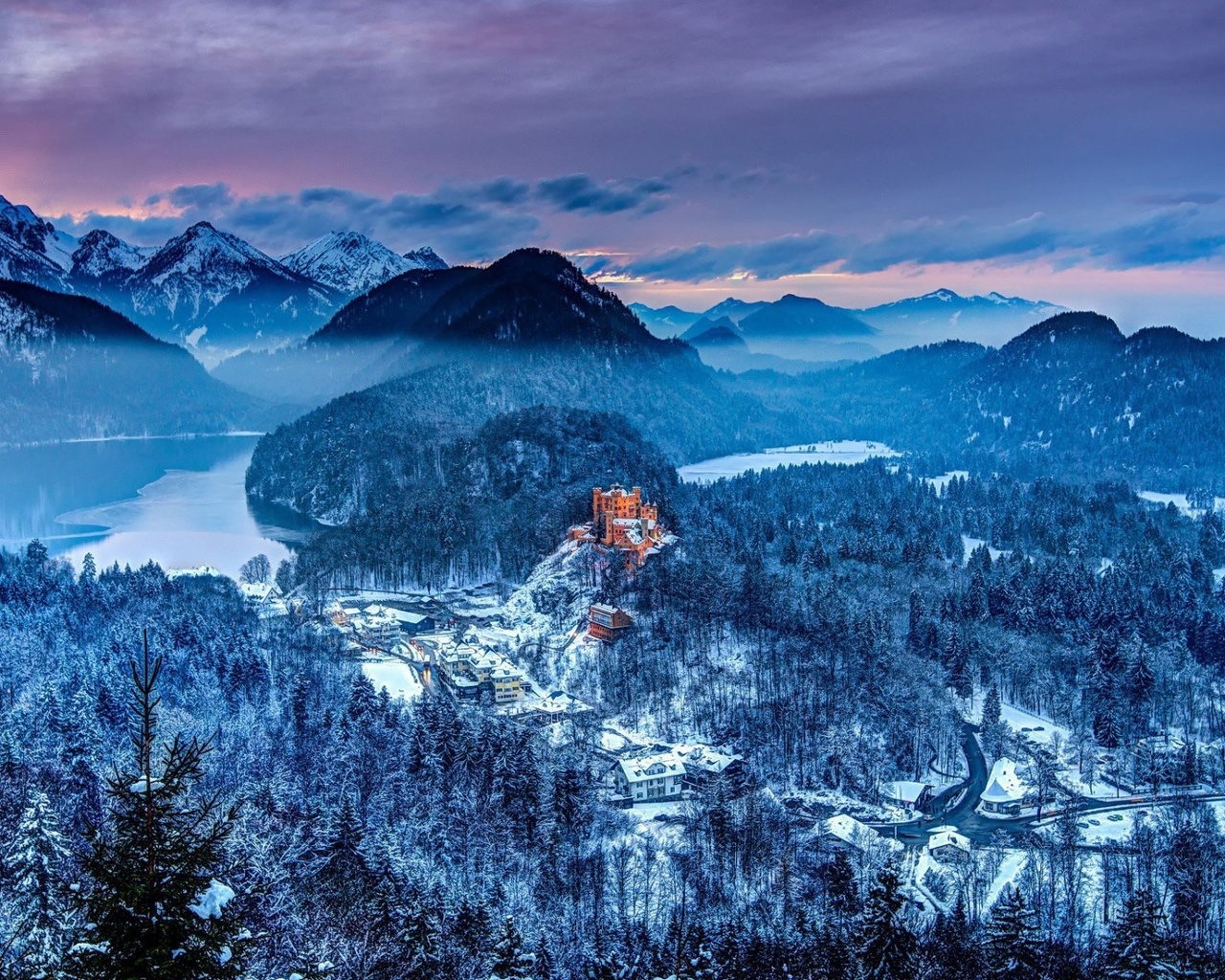 bavaria, germany, winter, castle