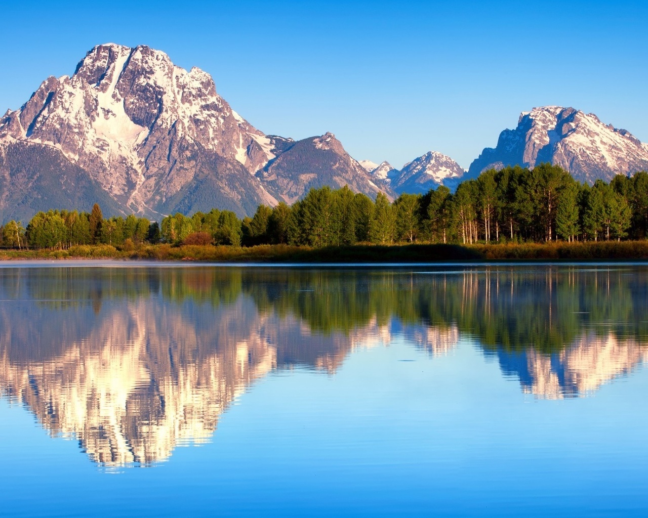 lake, mountain, tree, forest, water, sky, blue, beautiful