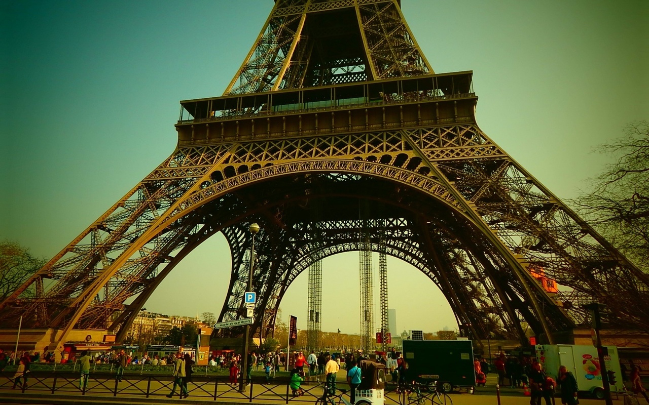 eiffel, tower, city, paris, france