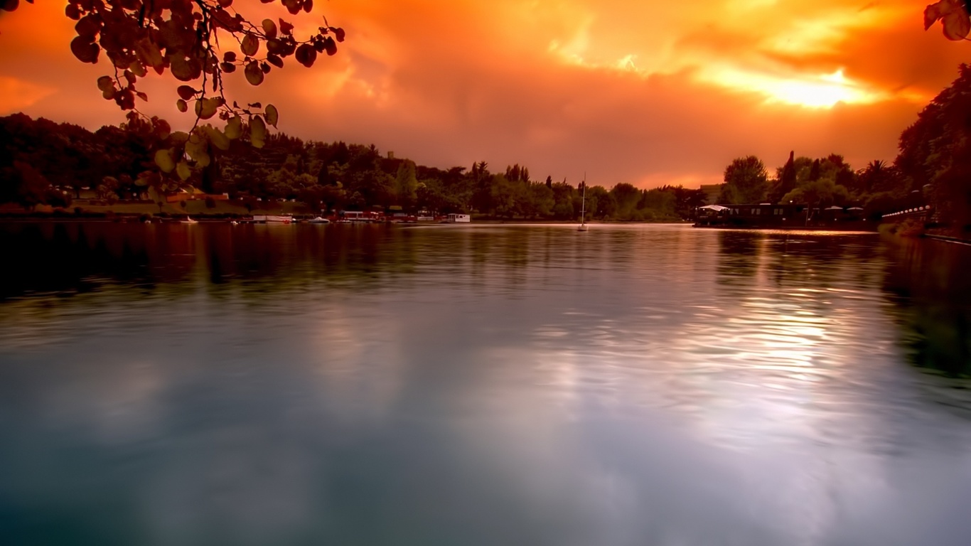 lake, mountain, tree, forest, water, sky, blue, beautiful