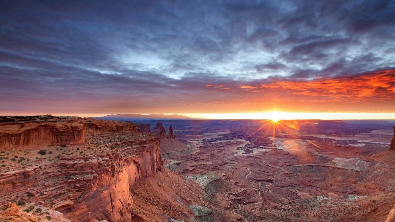 canyon, sunset, arizona, desert, sun, sky