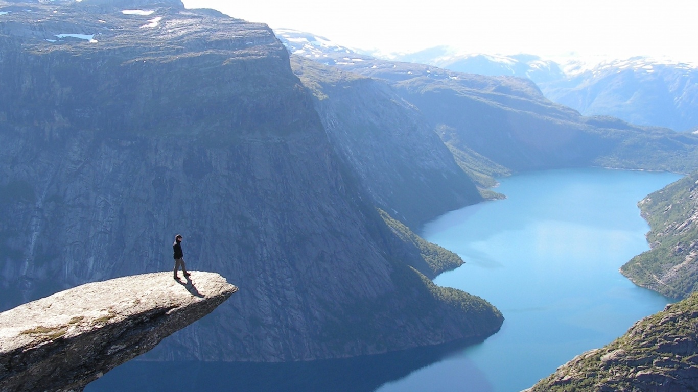 norway, fjord, river, mountain