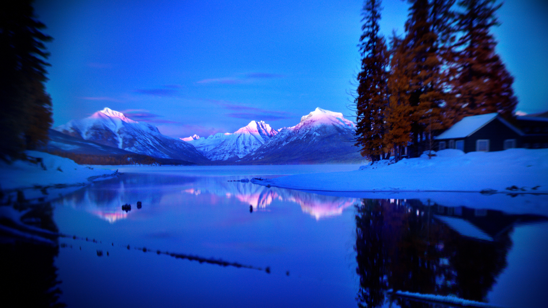 lake, mountain, tree, forest, water, sky, blue, beautiful