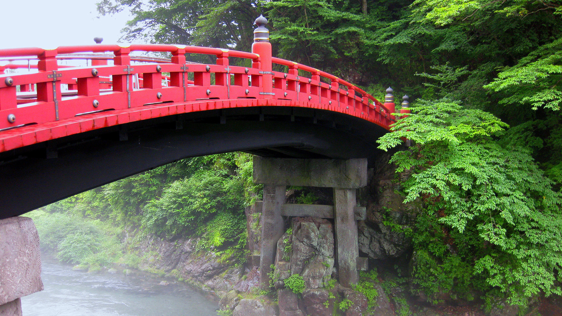 futarasan, bridge, river, forest