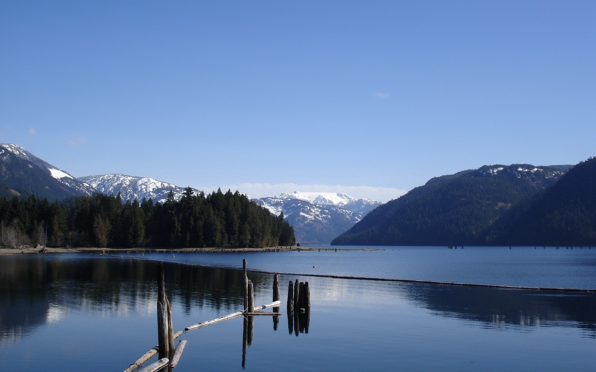 lake, mountain, tree, forest, water, sky, blue, beautiful