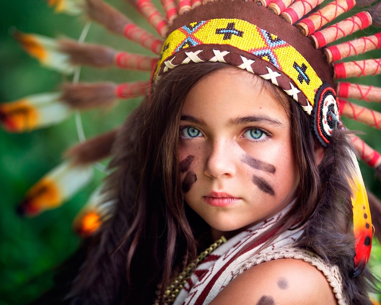 little, indian, face, girl