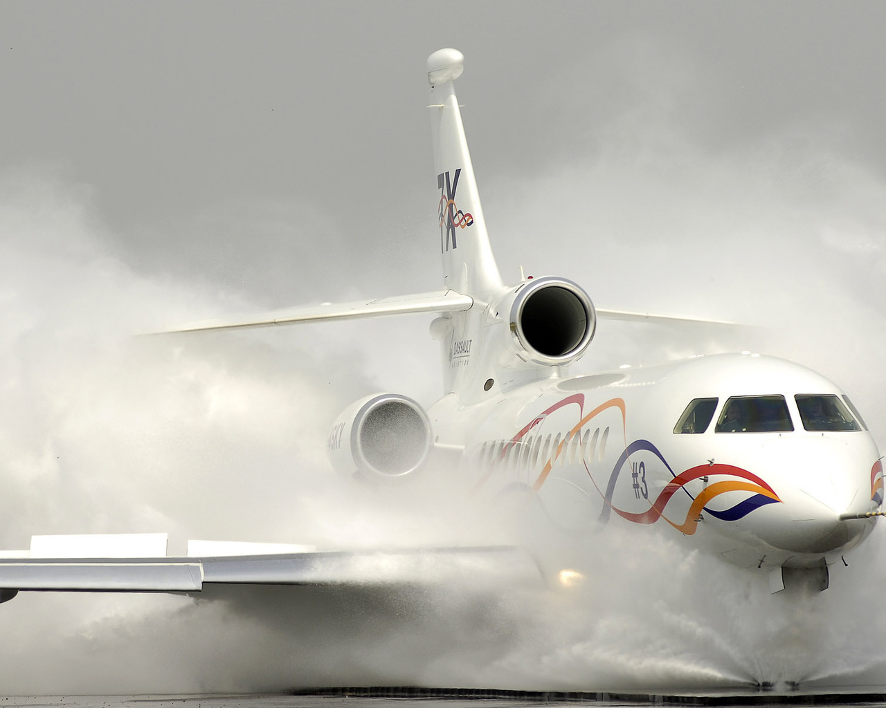 plane, white, falcon900, wings