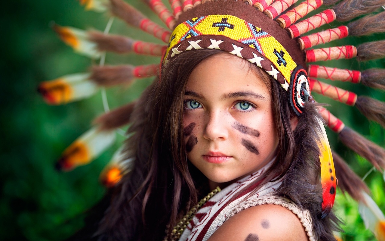 little, indian, face, girl