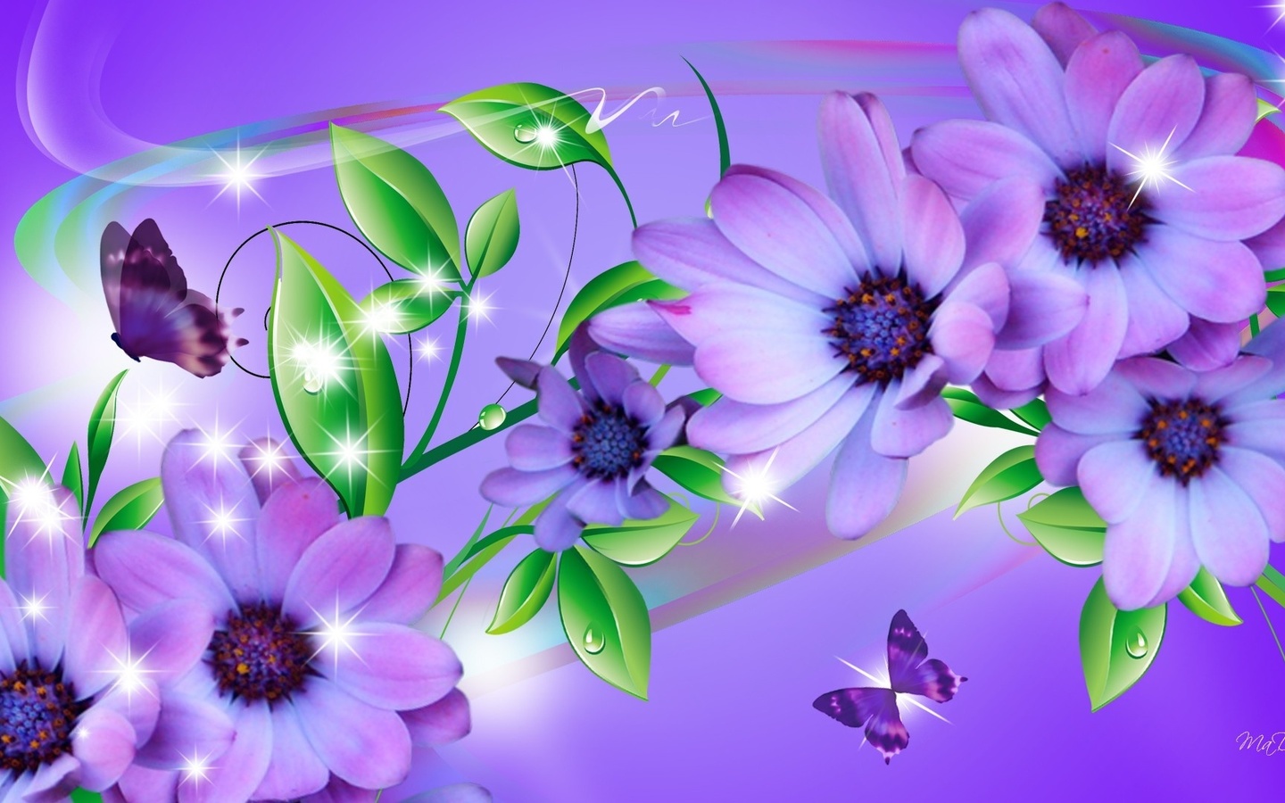 purple, flower, branch, cute