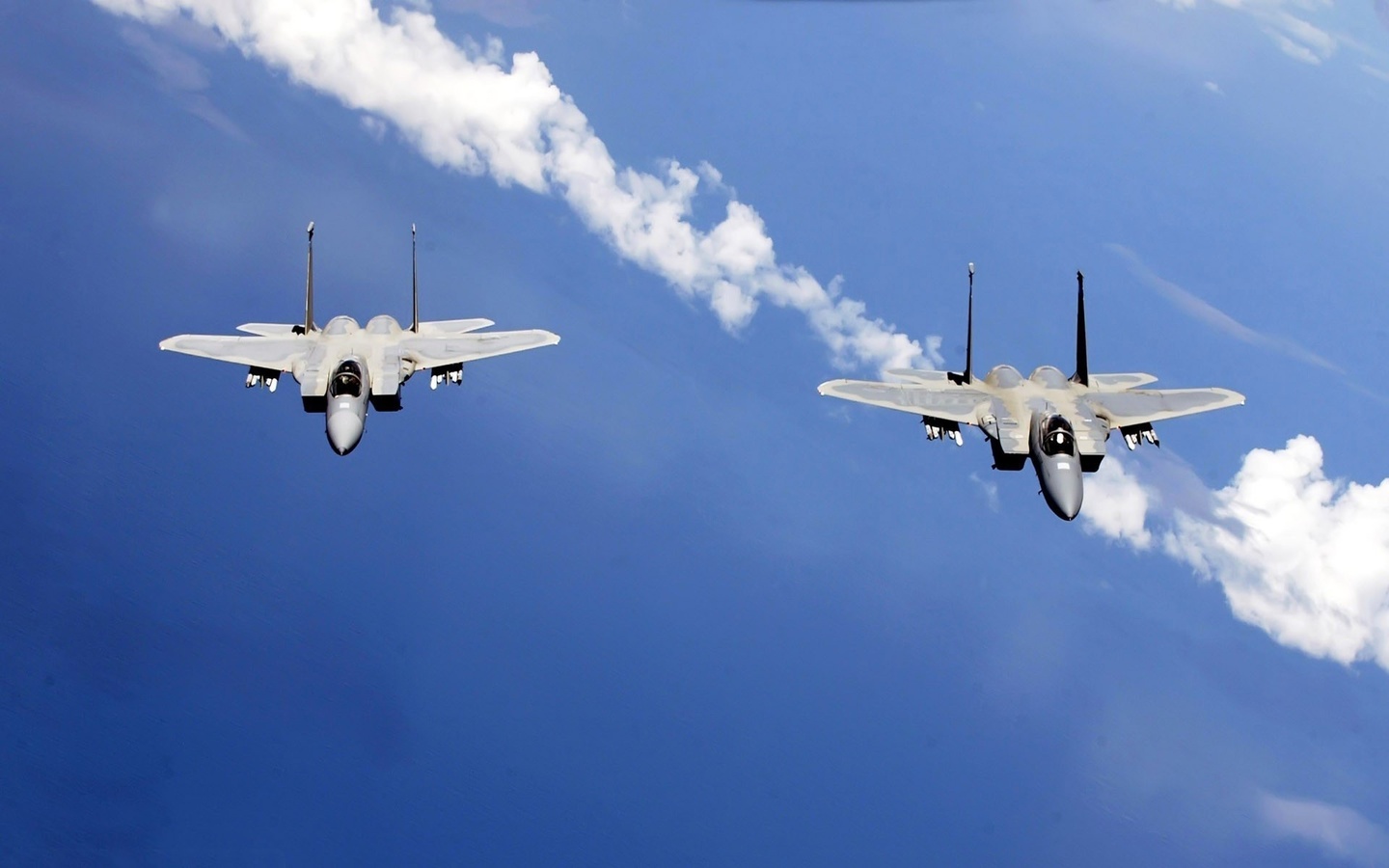 f-15, fighter, fly, sky, wings, gun