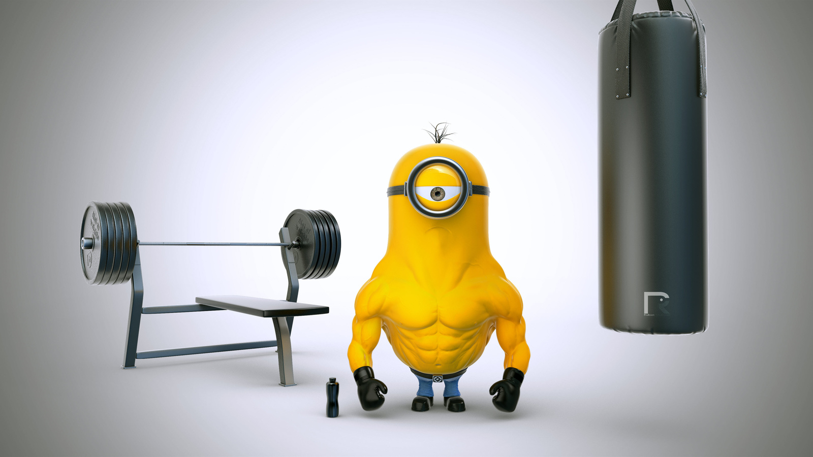 minion, despicable, me, despicable me, 2015, gym,body,hot,cool,hunk, , , hollywood,movie,film,star,actor,yellow, funny, lol, gym