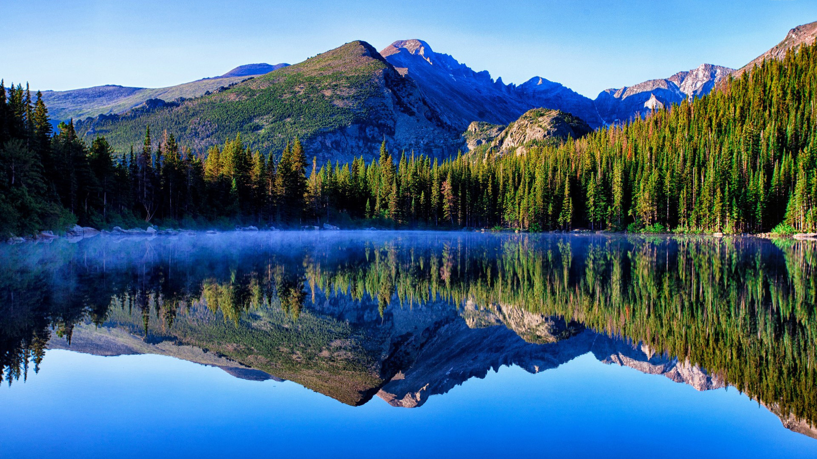 lake, reflextion, summer, mountain, tree