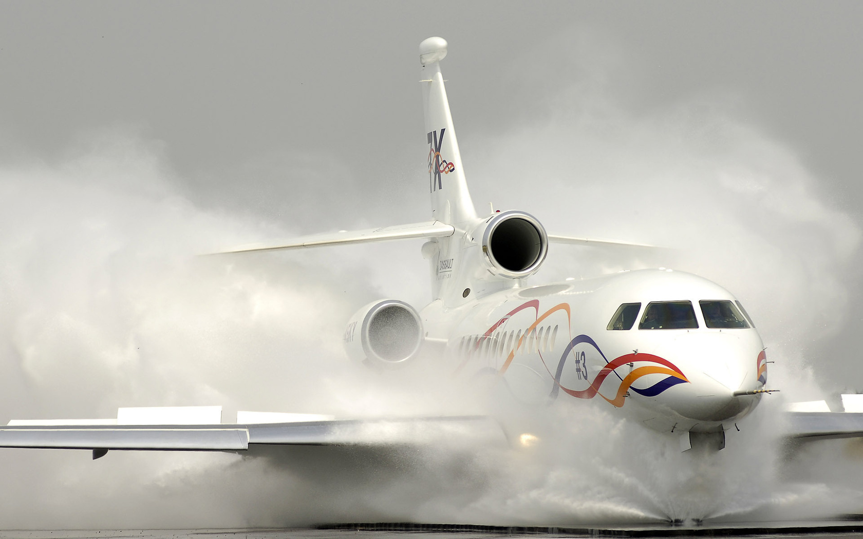 plane, white, falcon900, wings