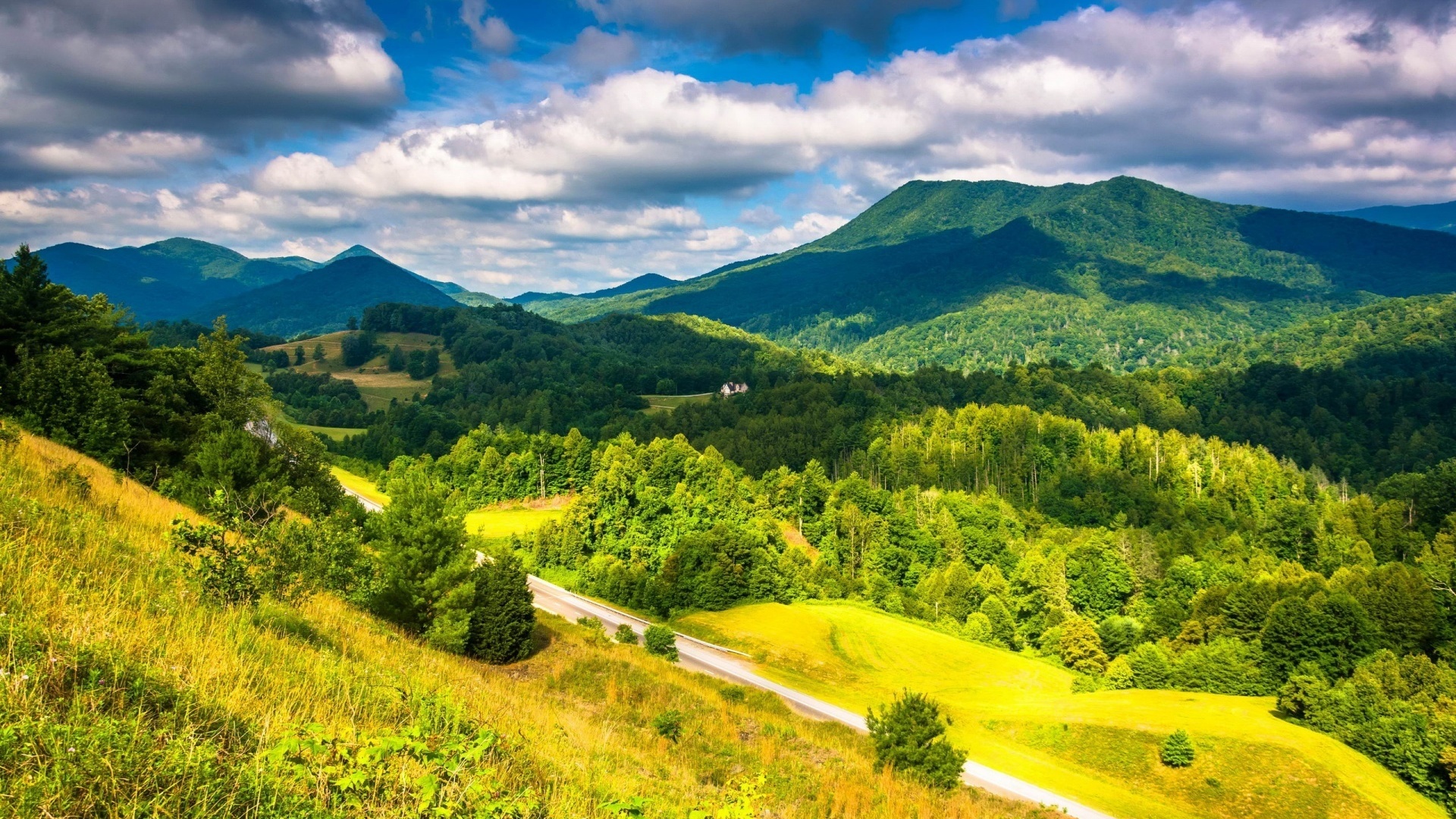 appalache, mountains, road, tree