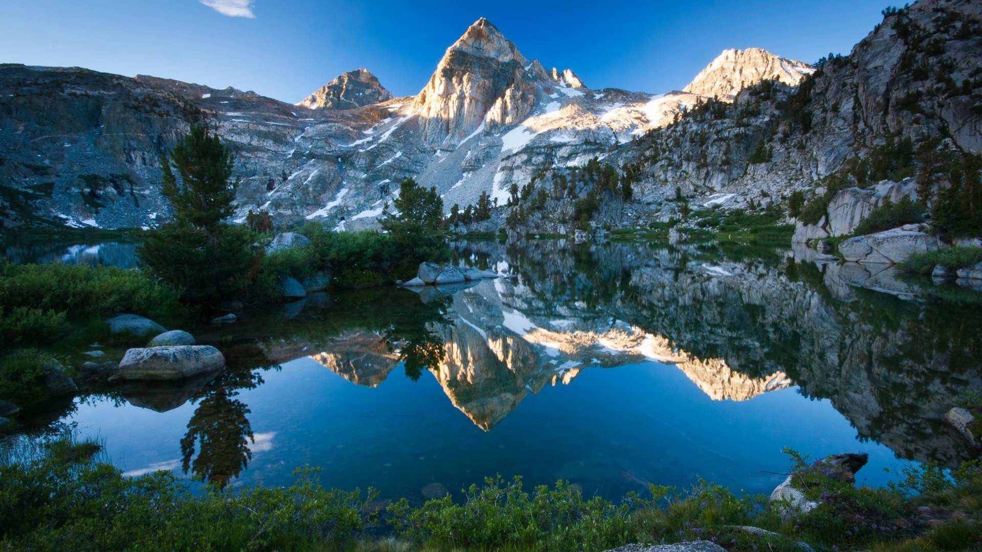 lake, mountain, tree, forest, water, sky, blue, beautiful