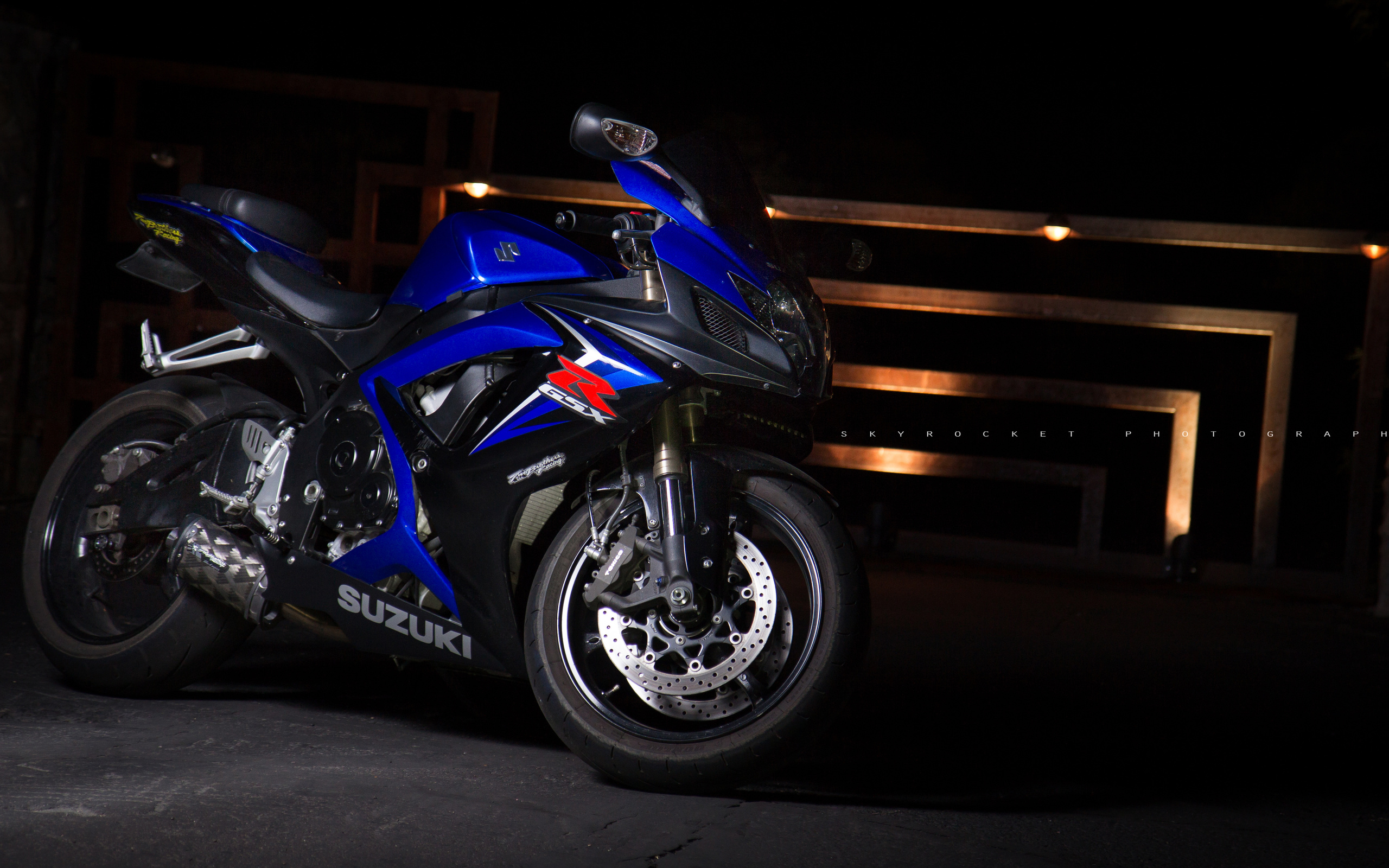 suzuki, gsx-r600, blue, bike, supersport