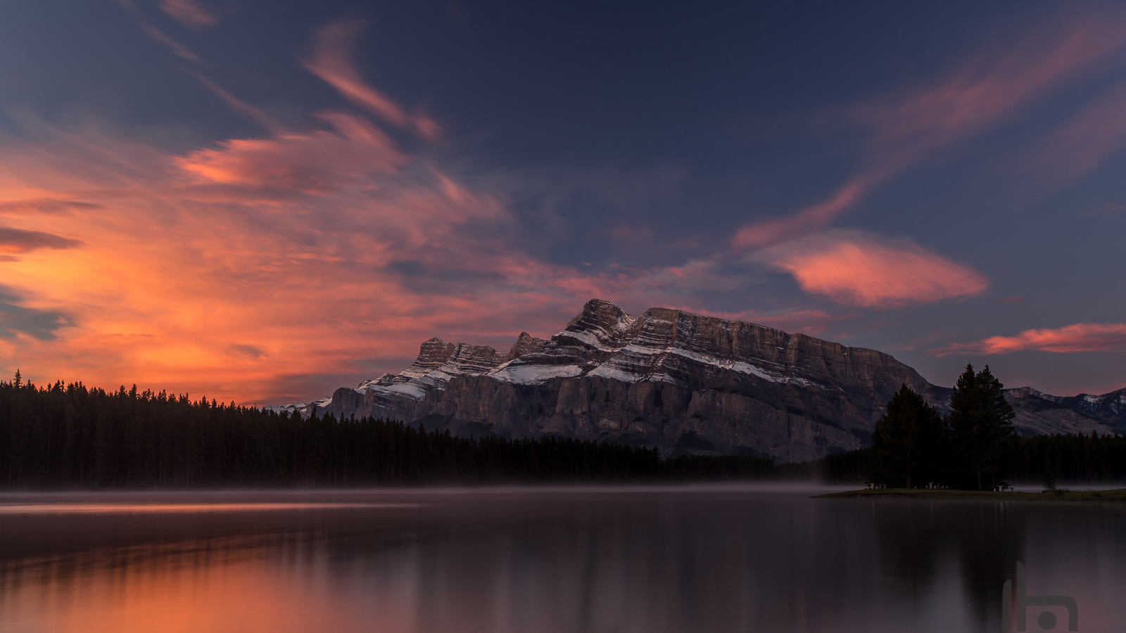 two jack lake, banff national park., , 