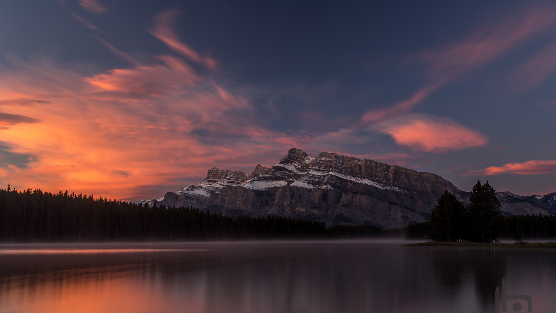 two jack lake, banff national park., , 