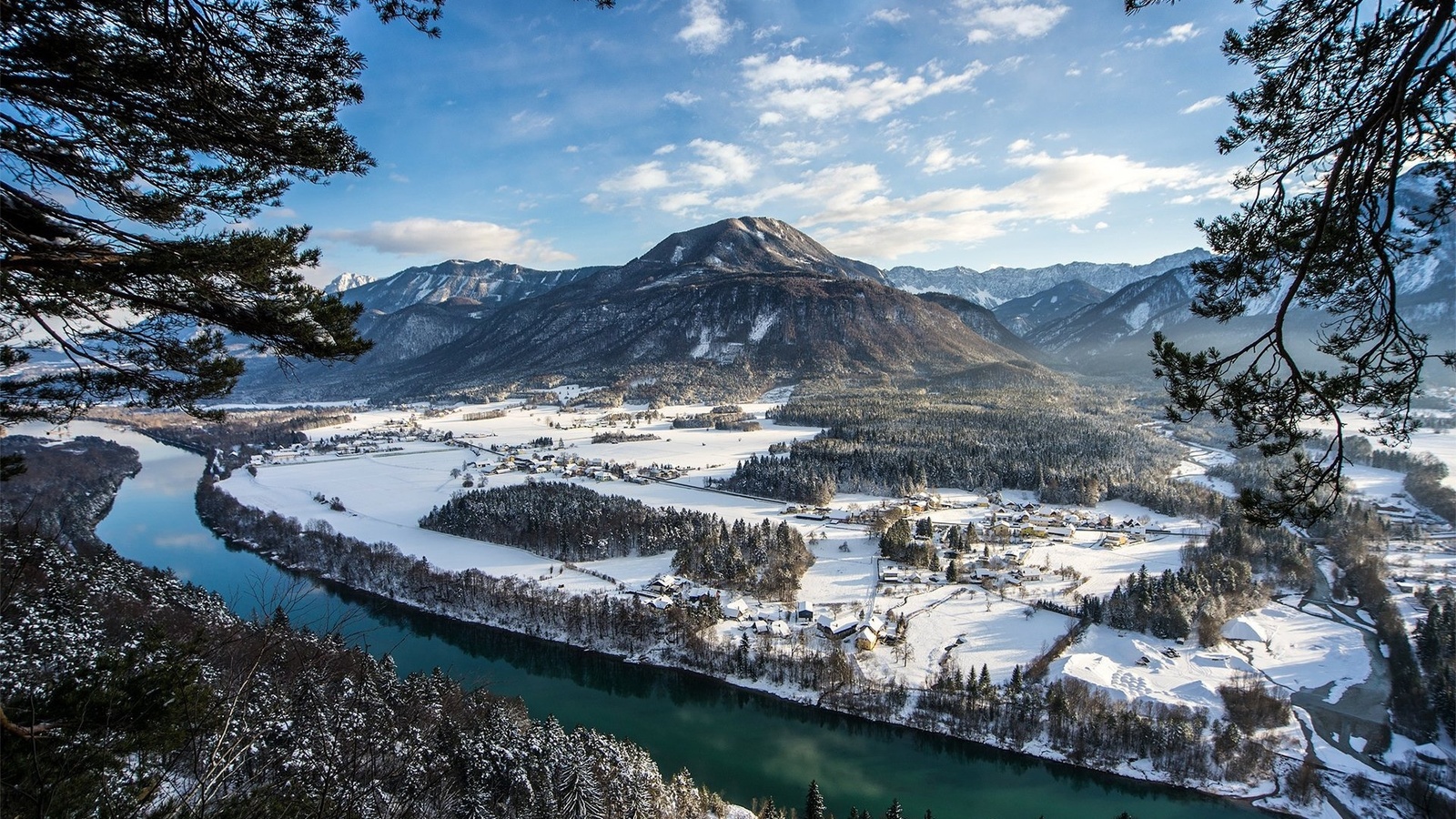 winter, day, mountain, snow ice